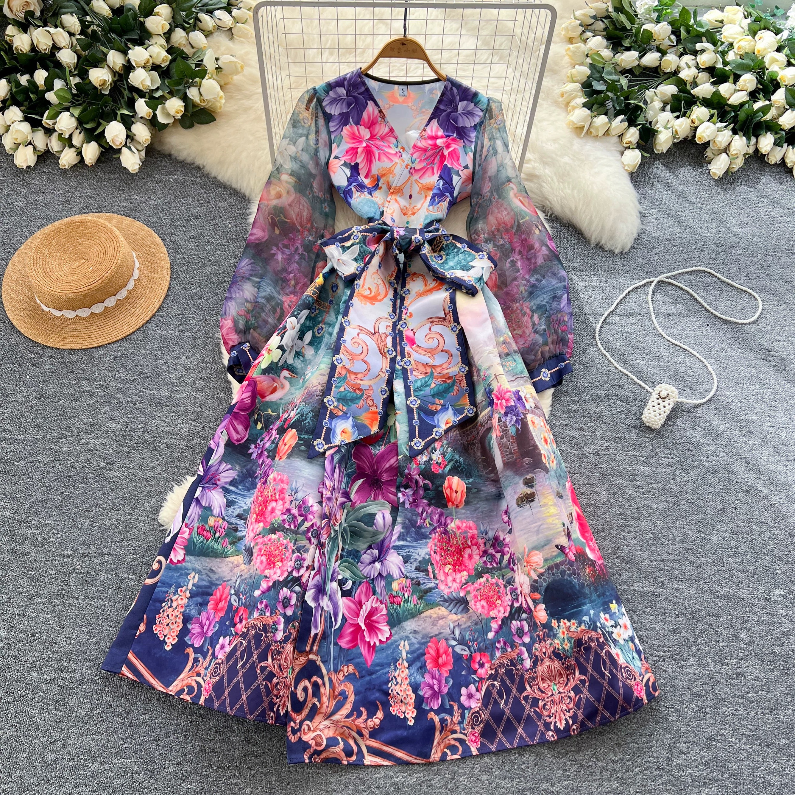 Try a different angle print dress ED192 image
