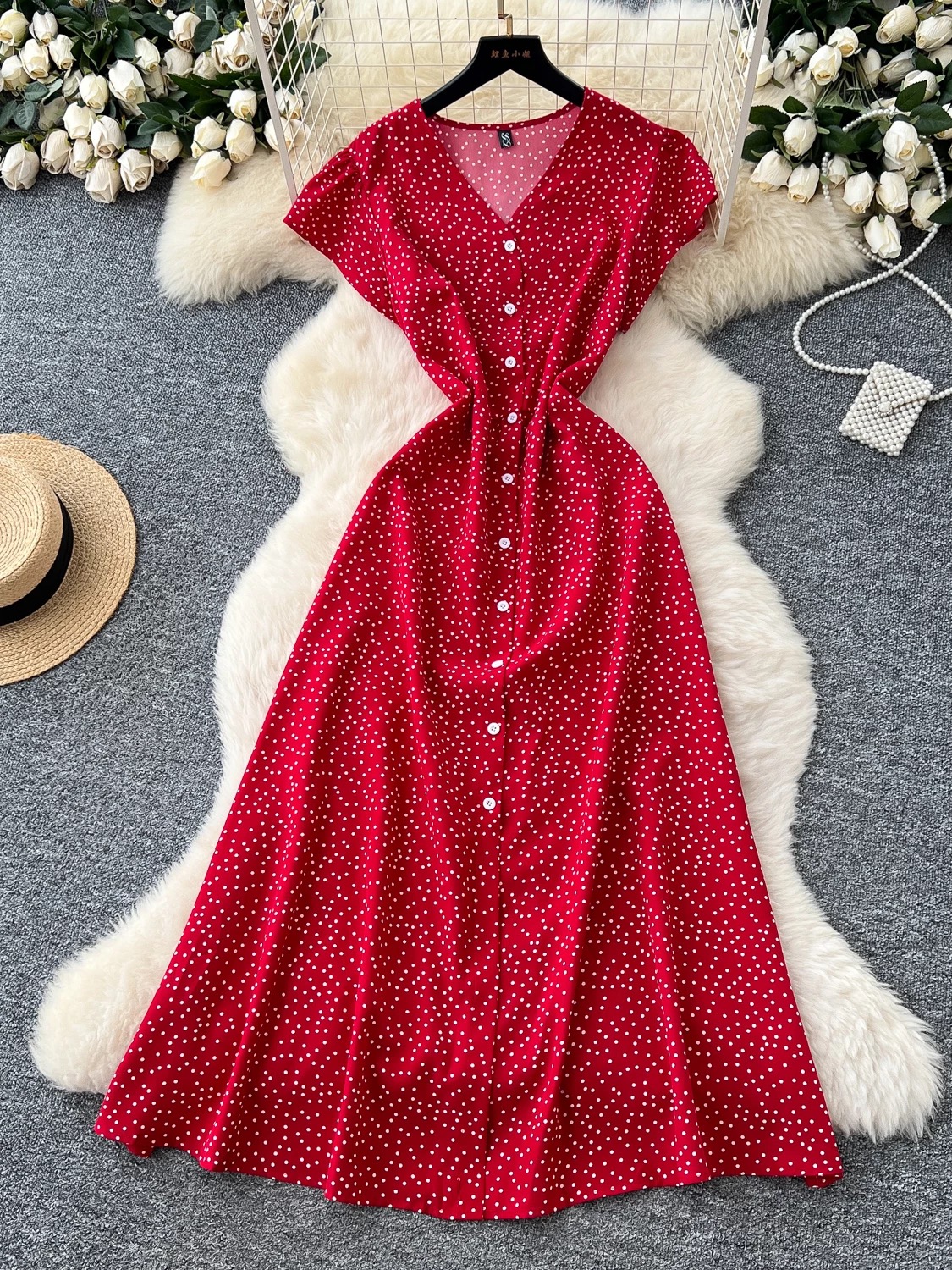 Roses for all dotted dress CD494 image