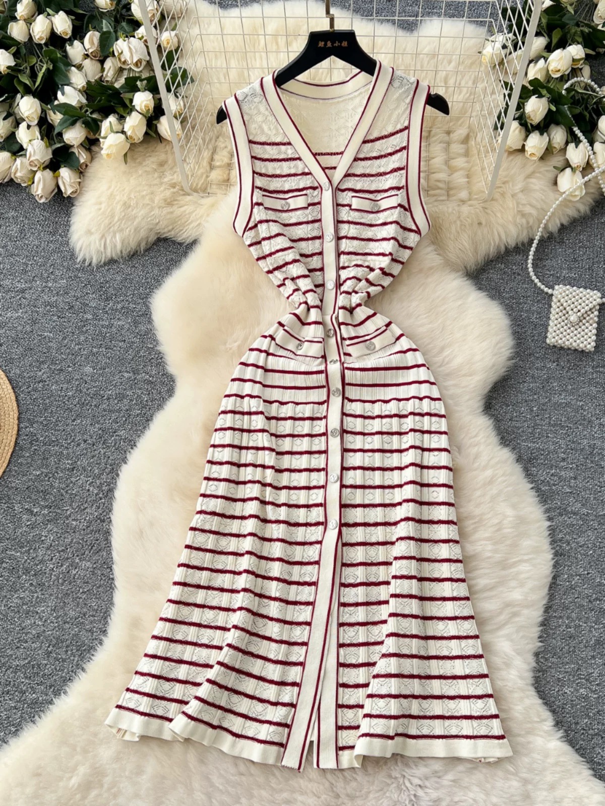 Holding onto you ribbed dress CD839 image