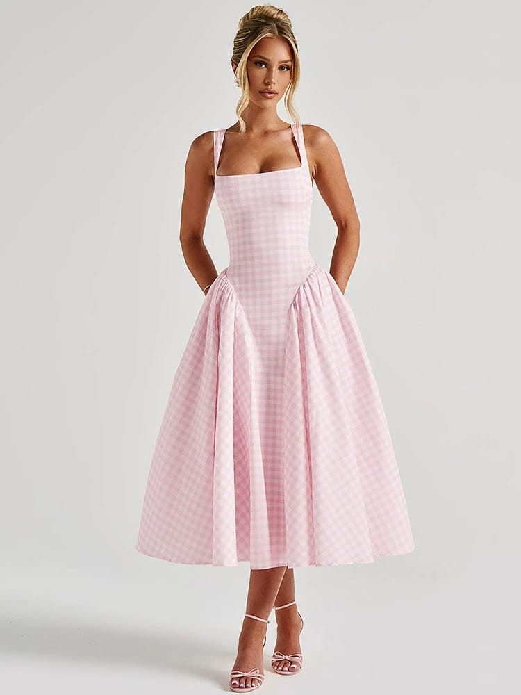 Material girl check dress CD277 image