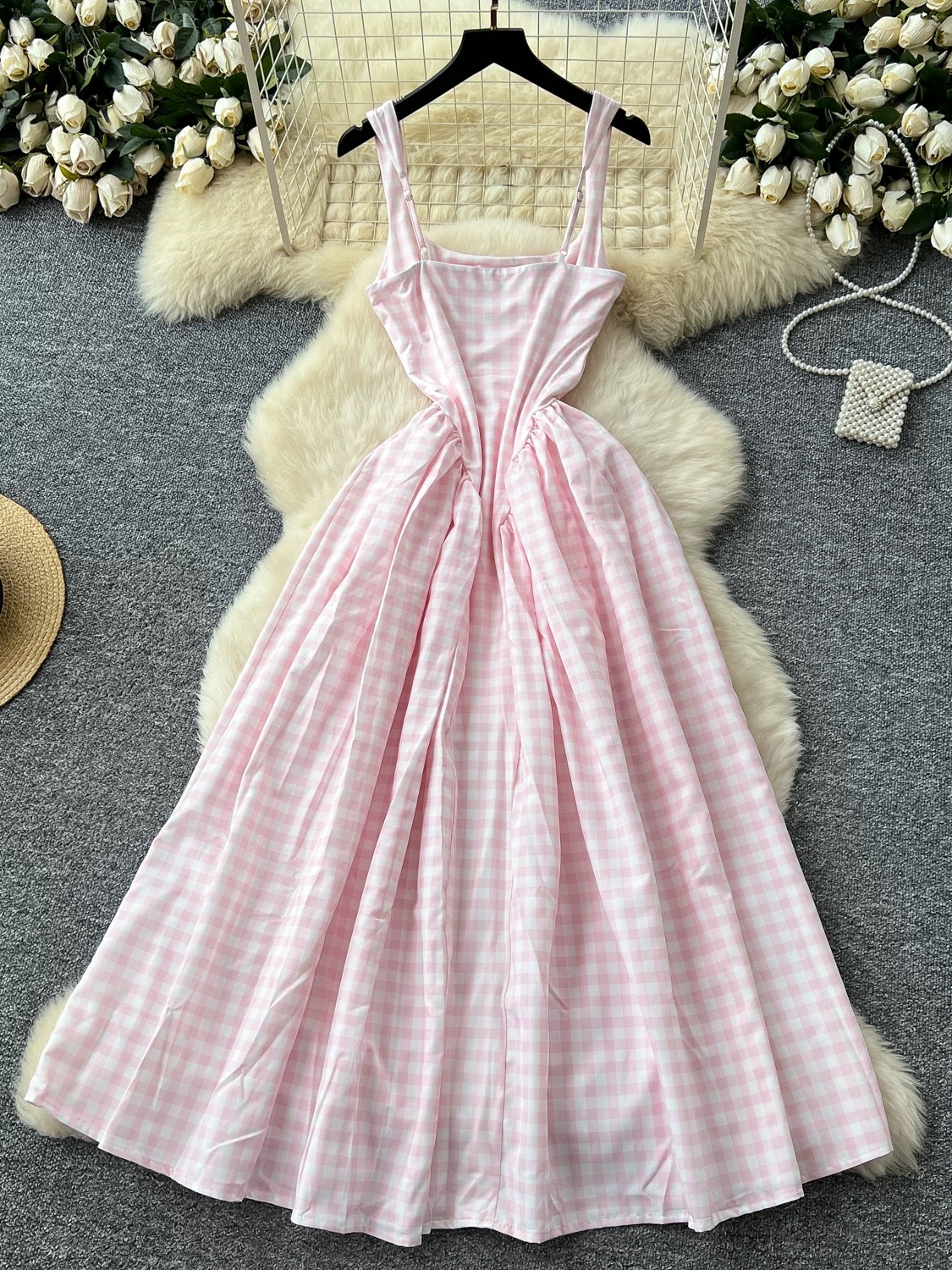 Material girl check dress CD277 image