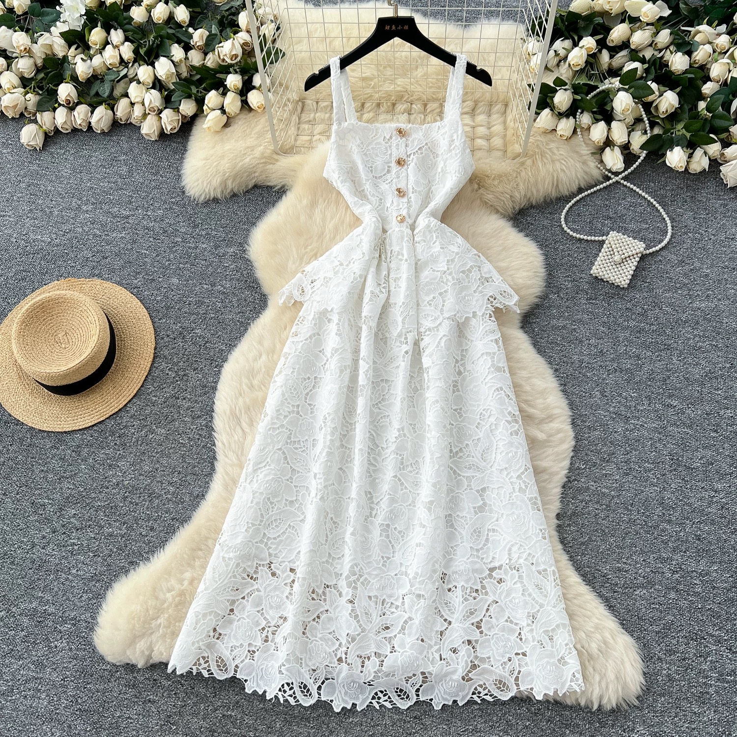 Spill the tea lace dress FD509 image