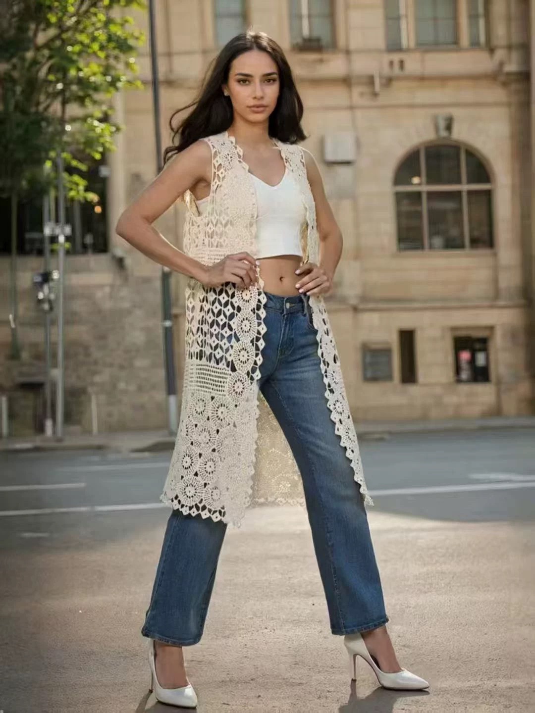 90’s babe designer crotchet kimono KM121 image