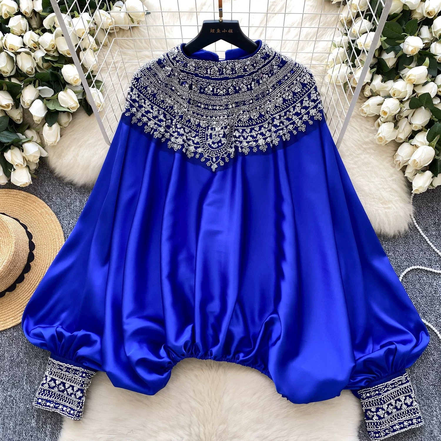 Sweet but sassy embellished blouse BE357 image