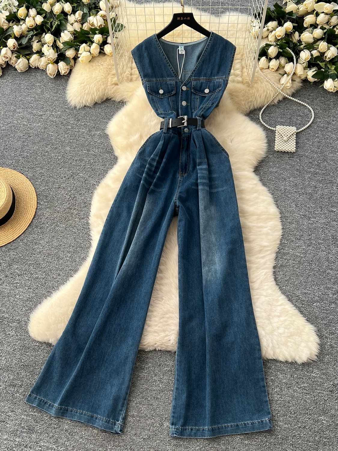 Flight to sydney denim jumpsuit DJS108 image