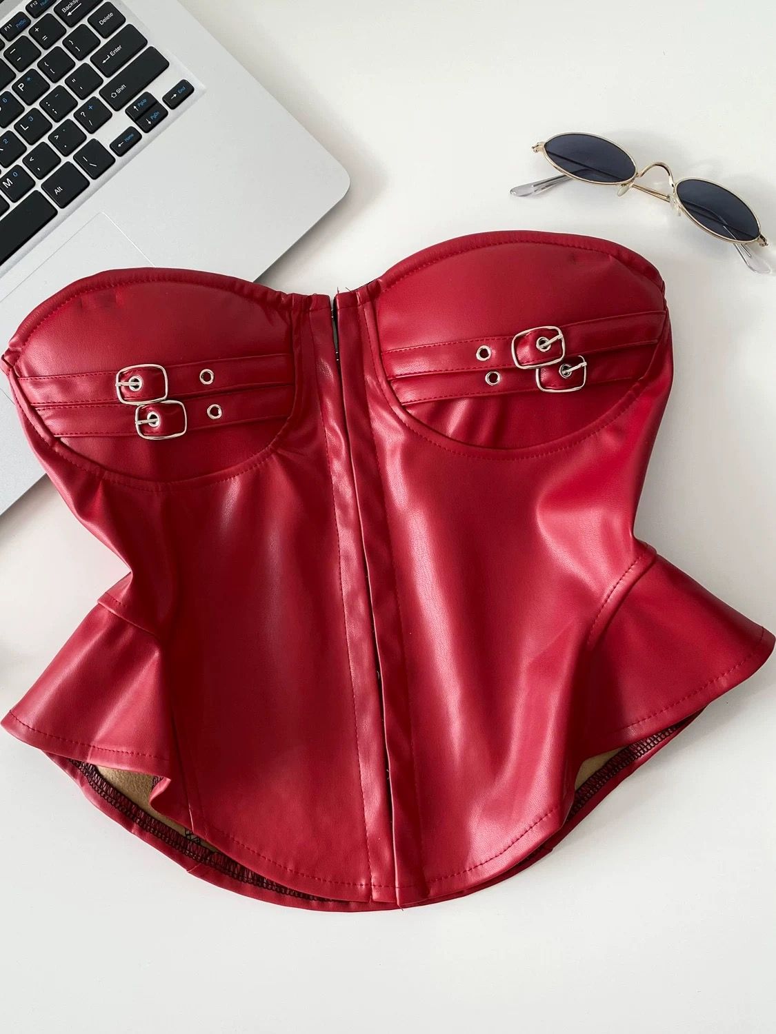 Trust fund baby leather top CTO944 image