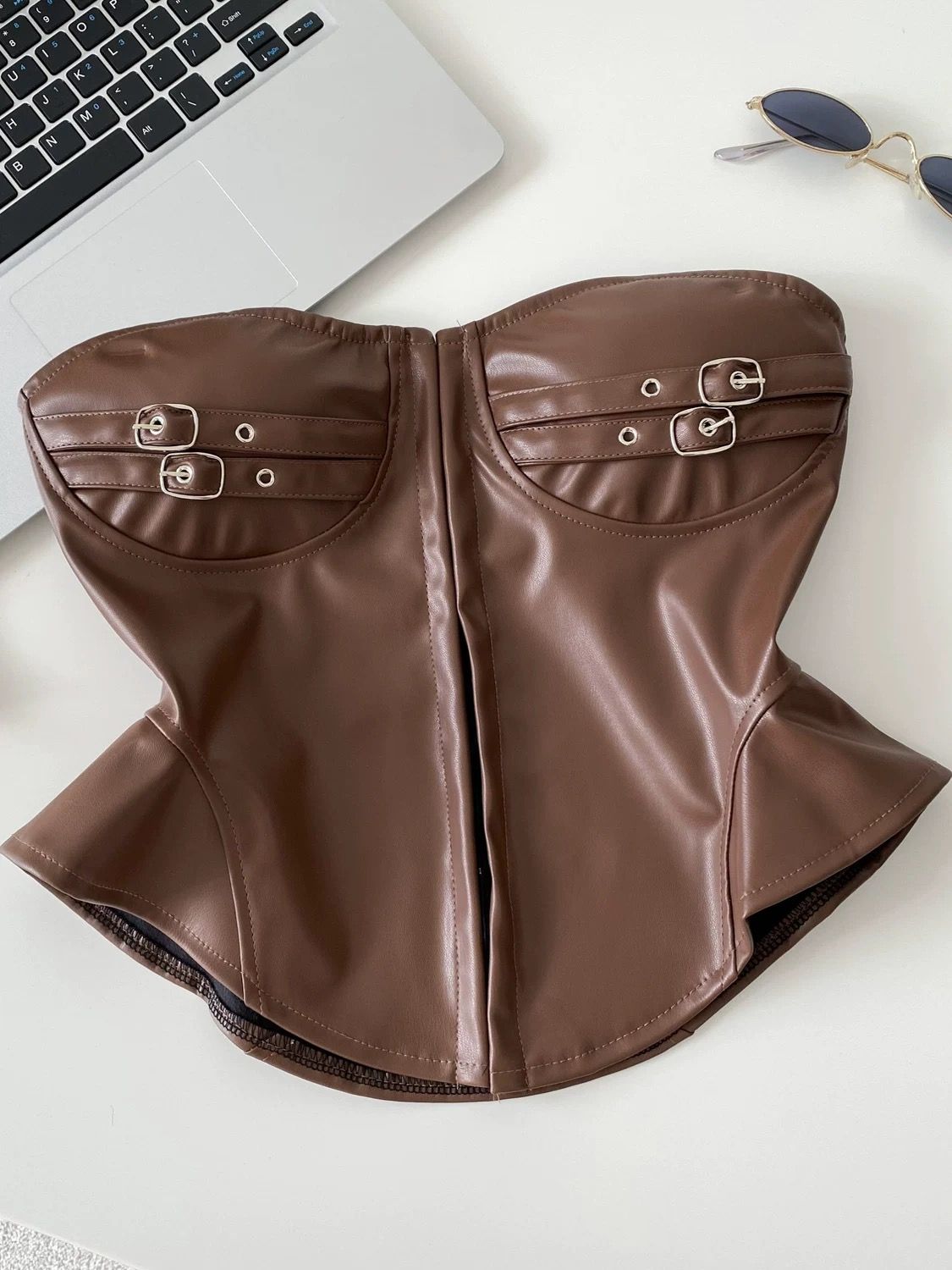 Trust fund baby leather top CTO944 image