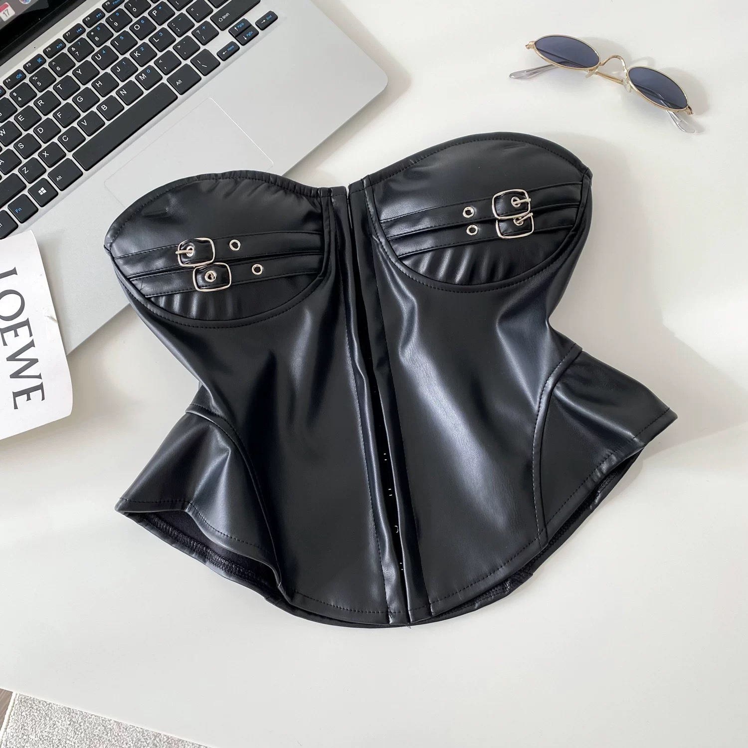 Trust fund baby leather top CTO944 image