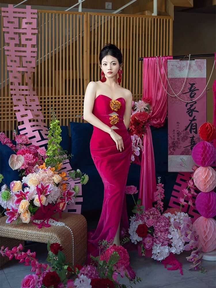 After last night velvet dress CBC562 image