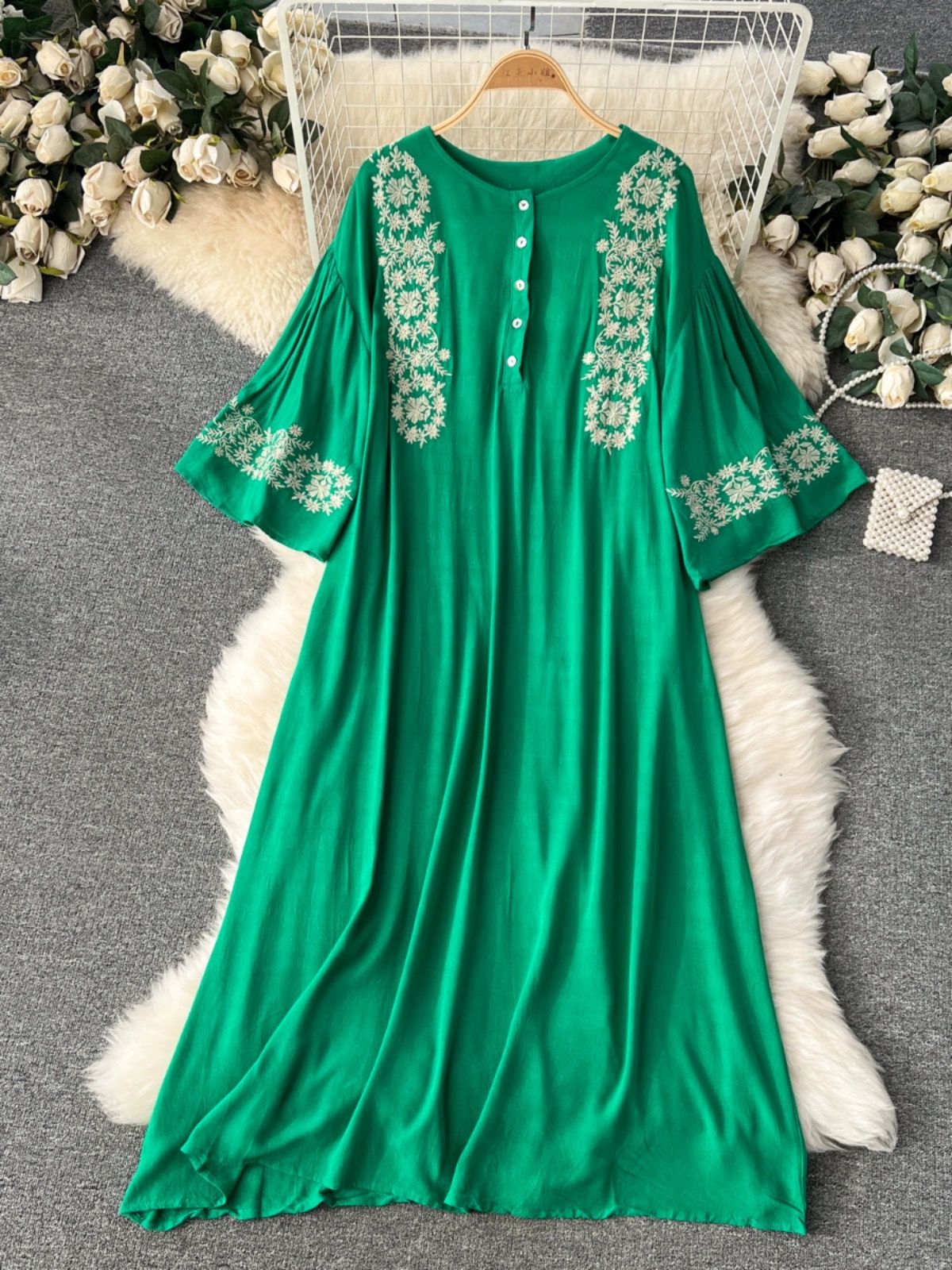 Fast living embroidery dress CD1317 image