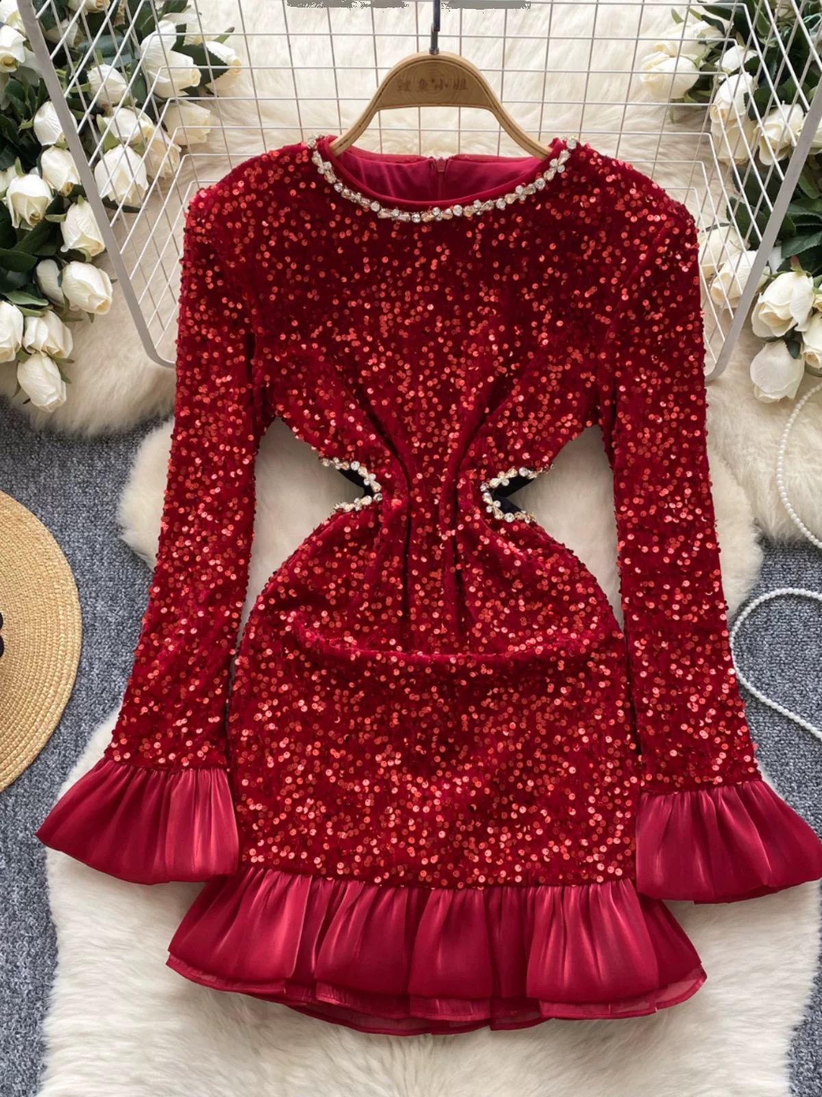 Delusional drop sequin dress EBC294 image