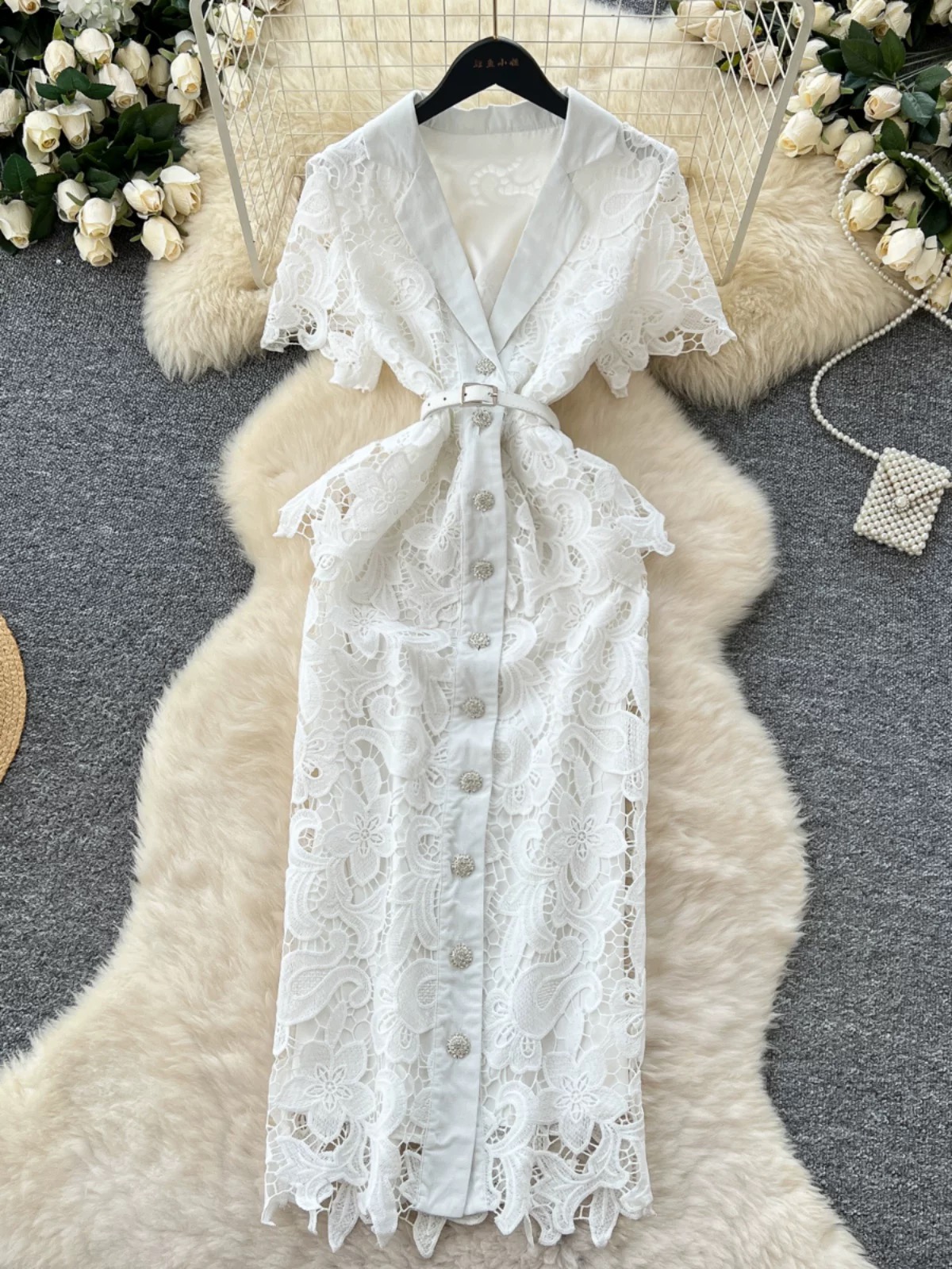 Glow up lace dress FBC429 image