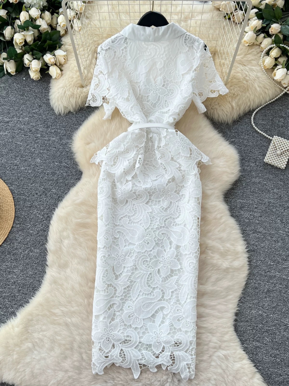 Glow up lace dress FBC429 image