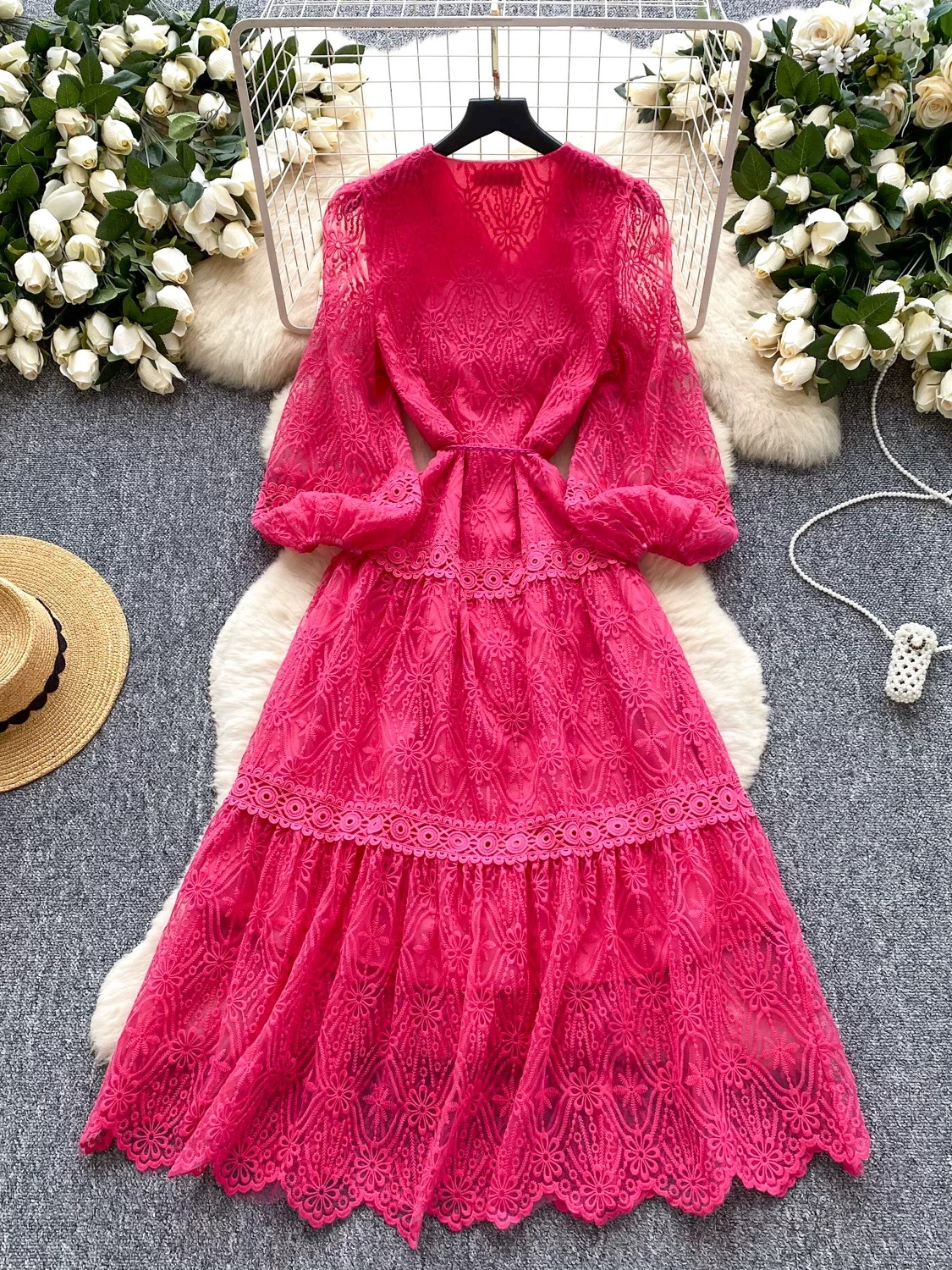 Russian lady lace dress FD382 image