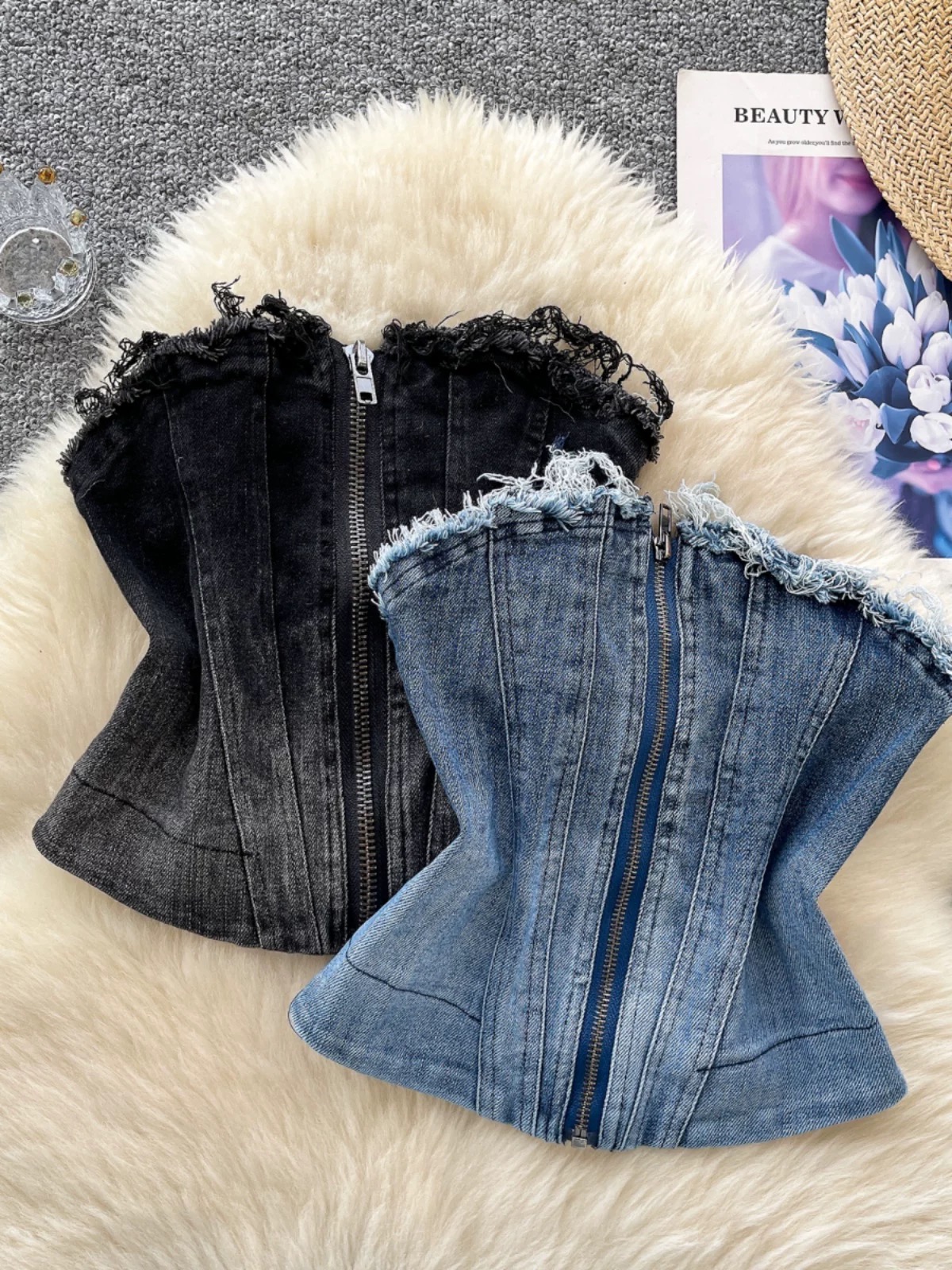 Can’t be tamed denim top DTO149 image