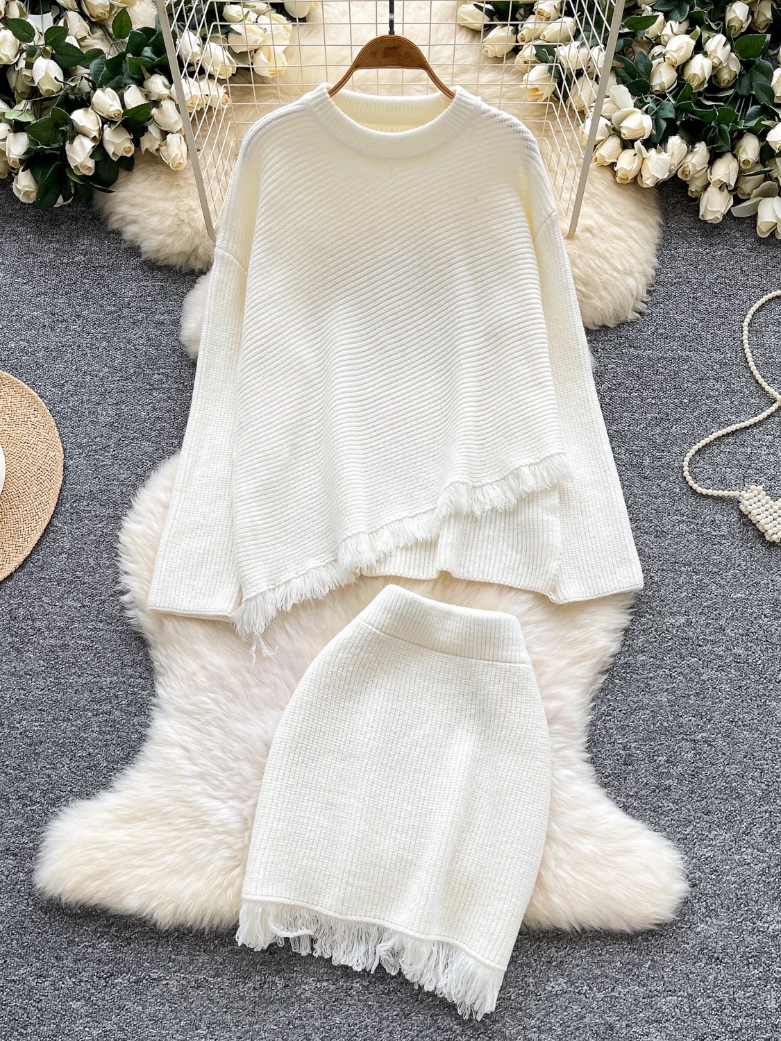 Noir elegance knitted set KTP313 image