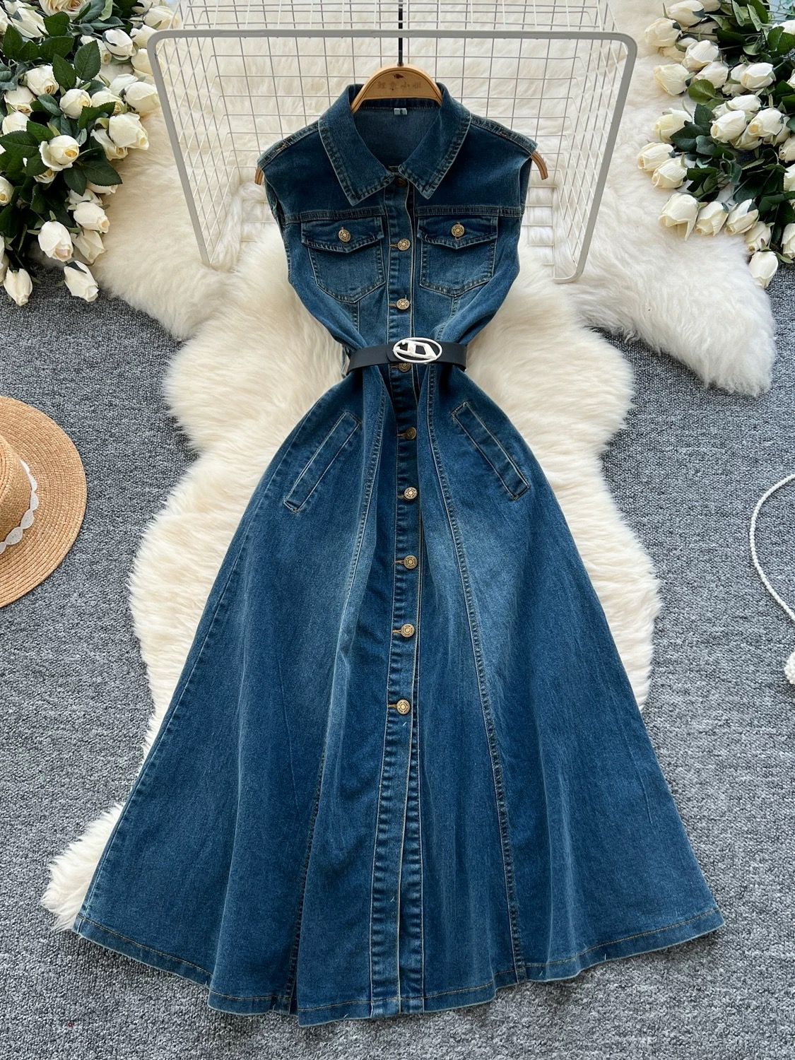 Meet me in manhattan denim dress DD92 image