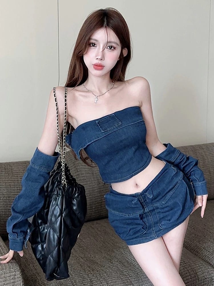 Can’t forget me denim set DTP208 image