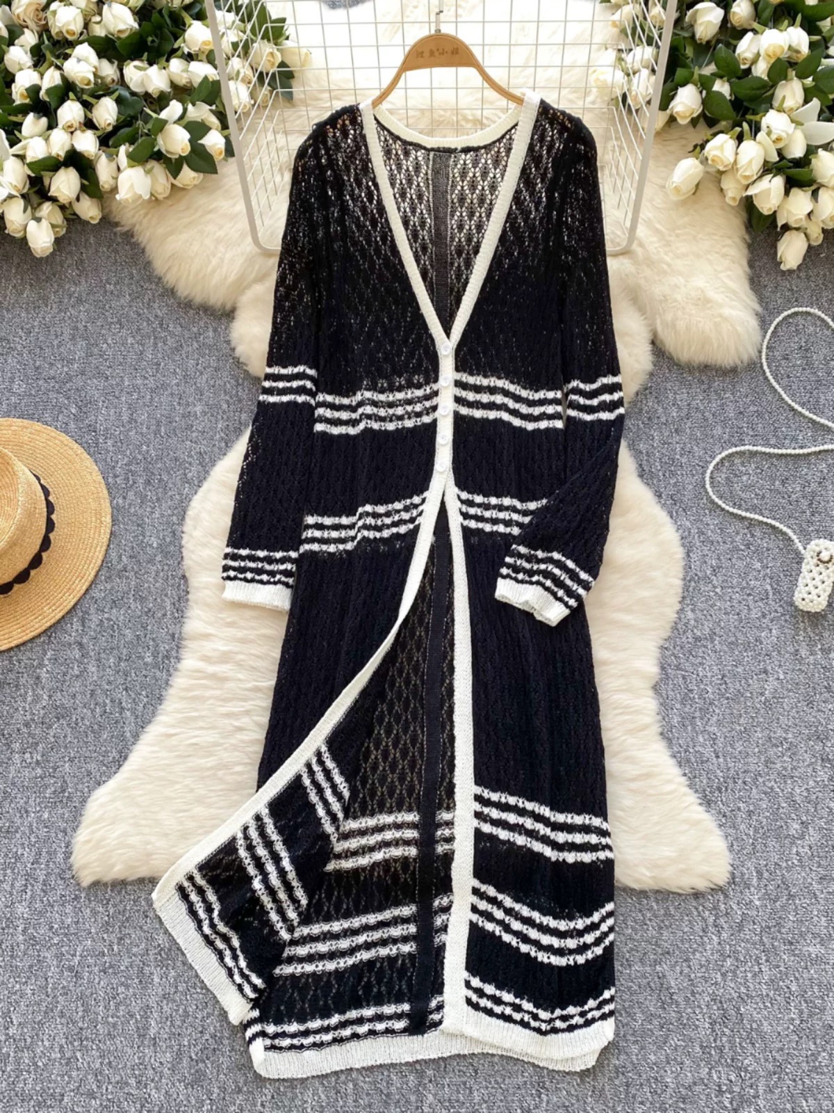 Take a hint knitted kimono KM132 image