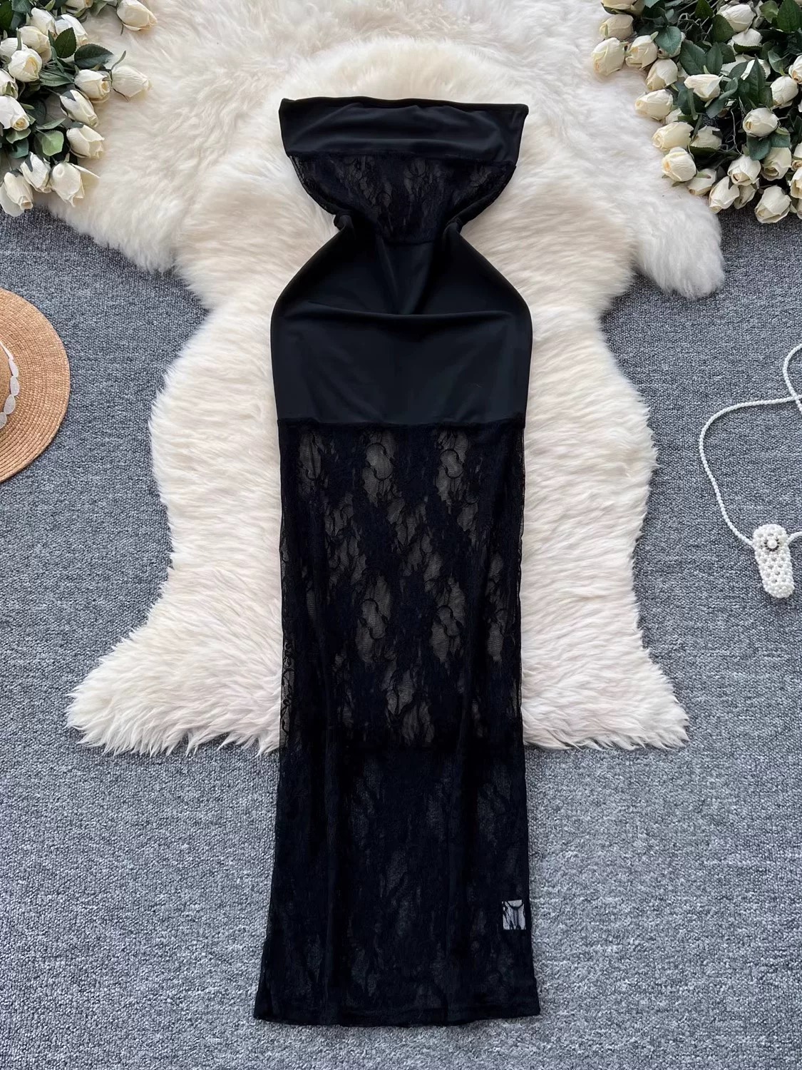 Out for a tan lace dress CBC1349 image