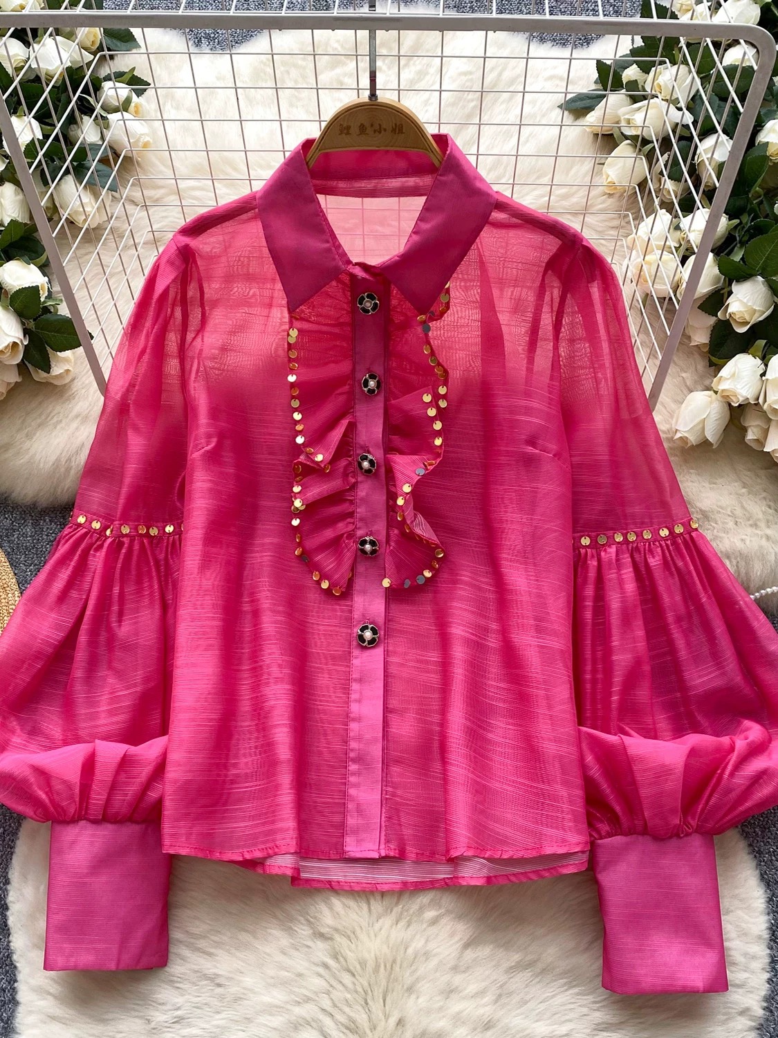 Crushing hearts Korean blouse BE377 image