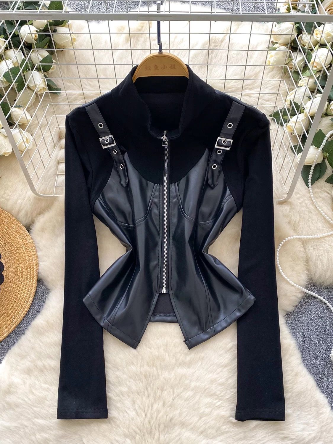 Be my home girl leather top CTO588 image