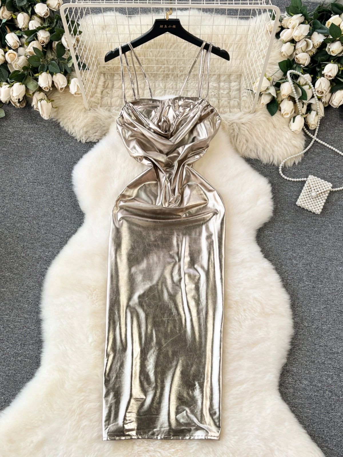 No drama metallic dress CBC839 image