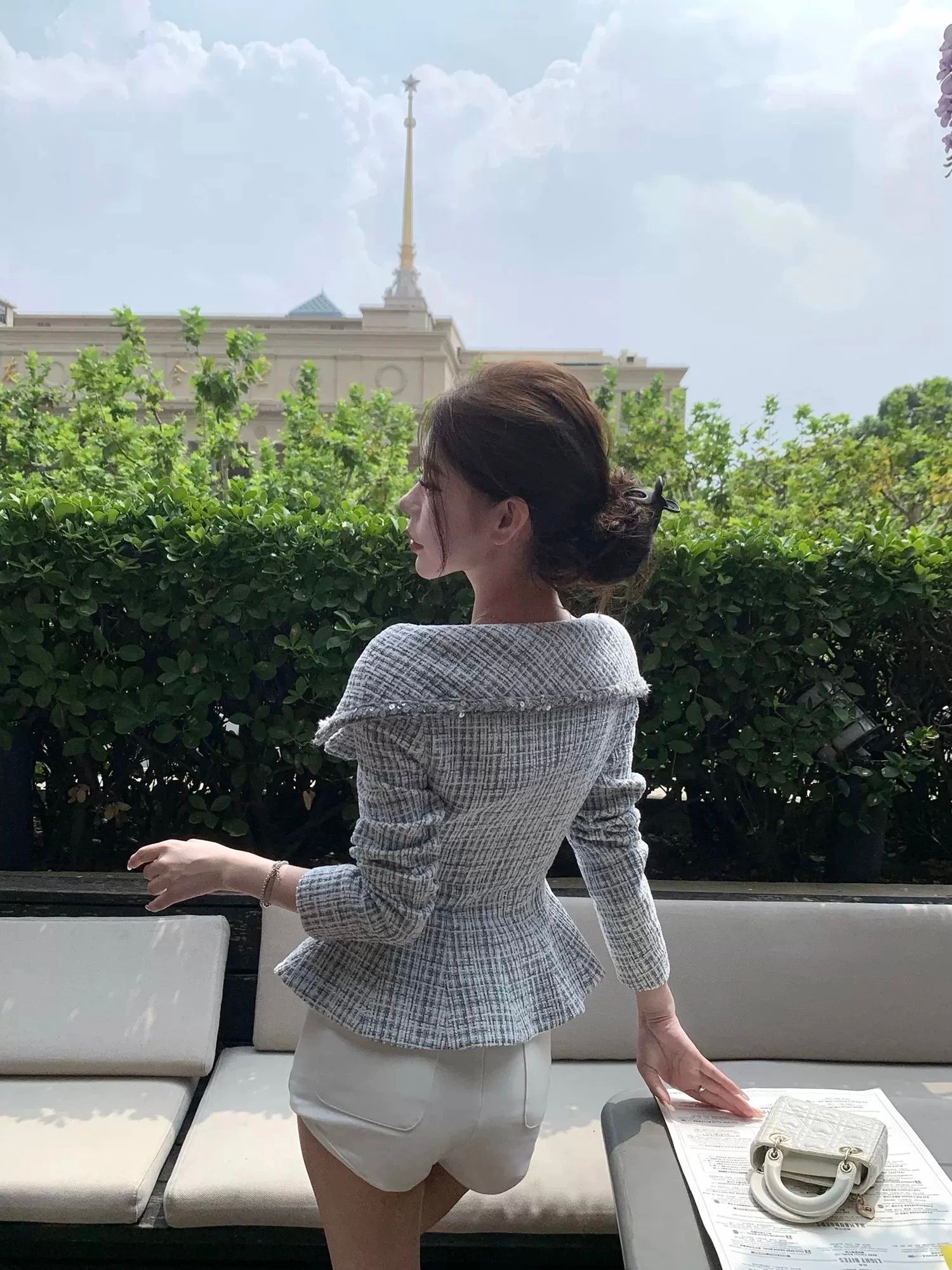 Keep it chic tweed top FTO310 image