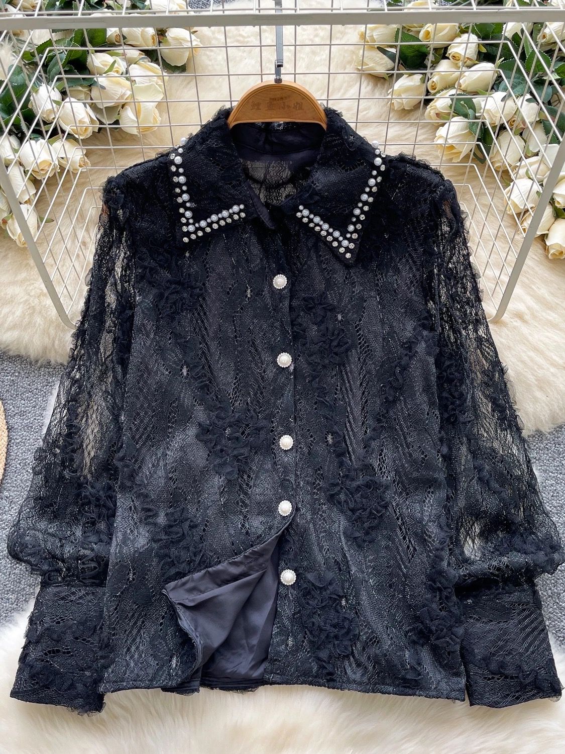 Shinning with positivity lace top FTO299 image