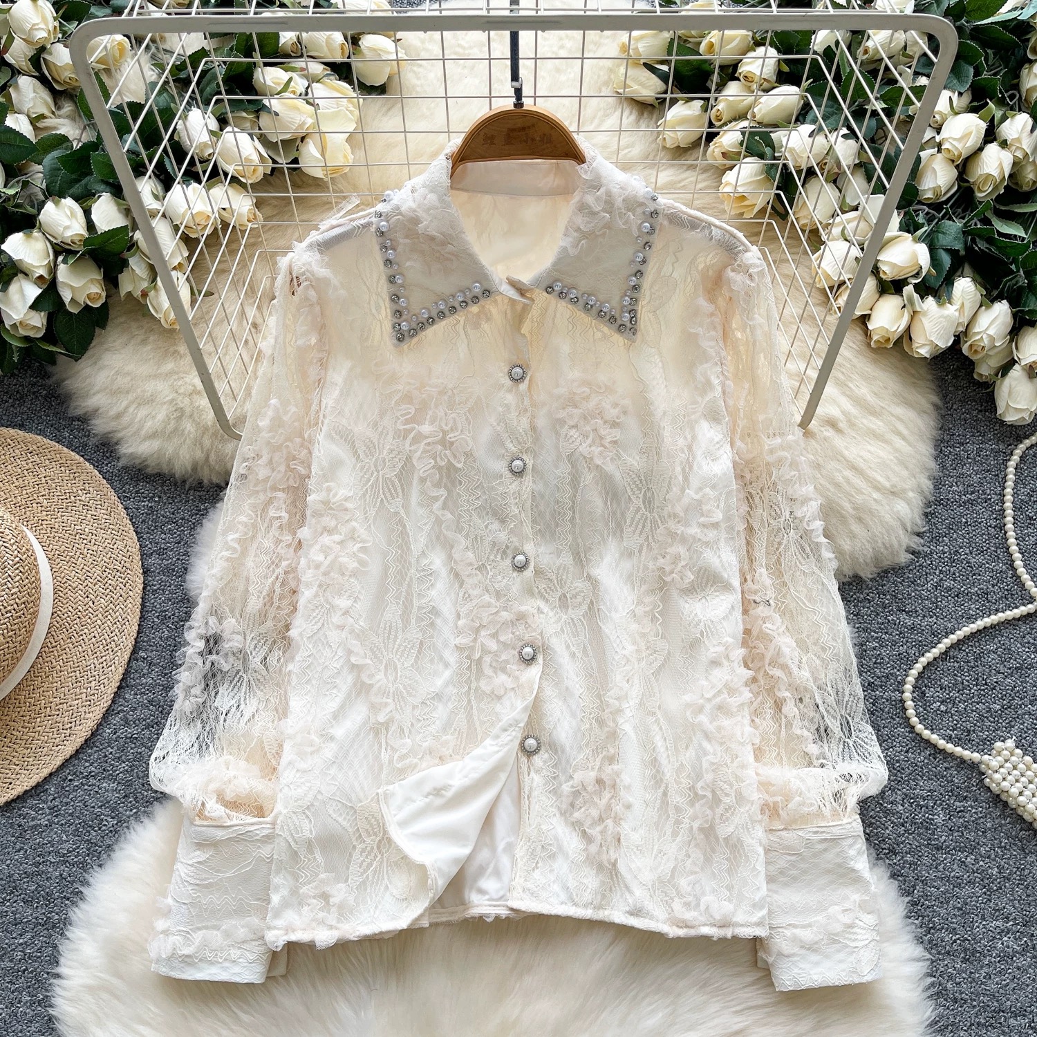 Shinning with positivity lace top FTO299 image