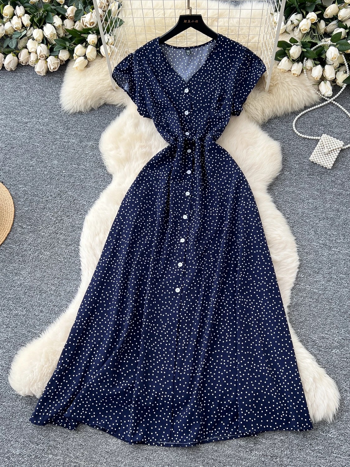 Roses for all dotted dress CD494 image