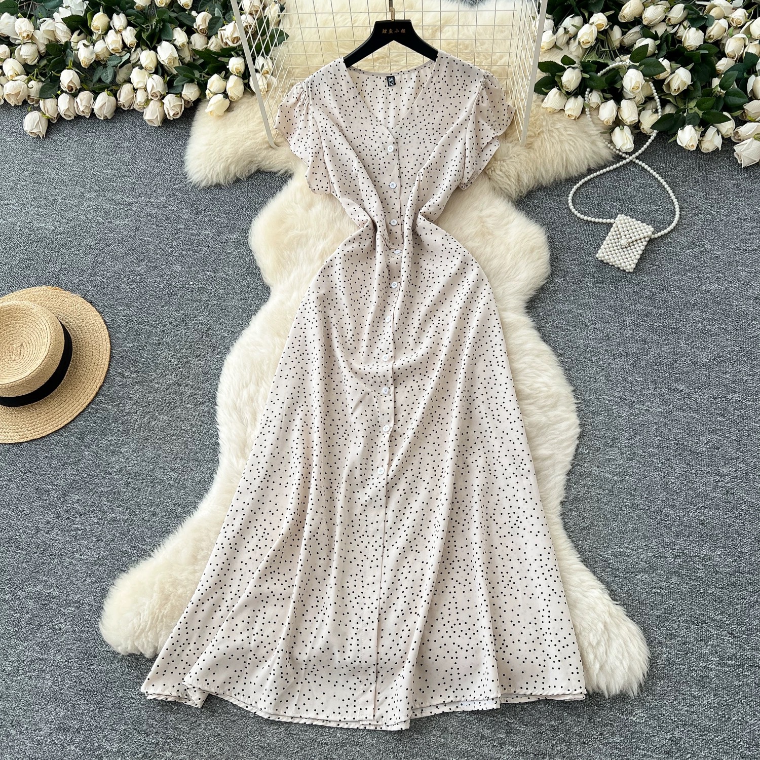 Roses for all dotted dress CD494 image