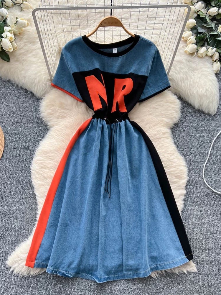 Wine and dine denim dress DD117 image