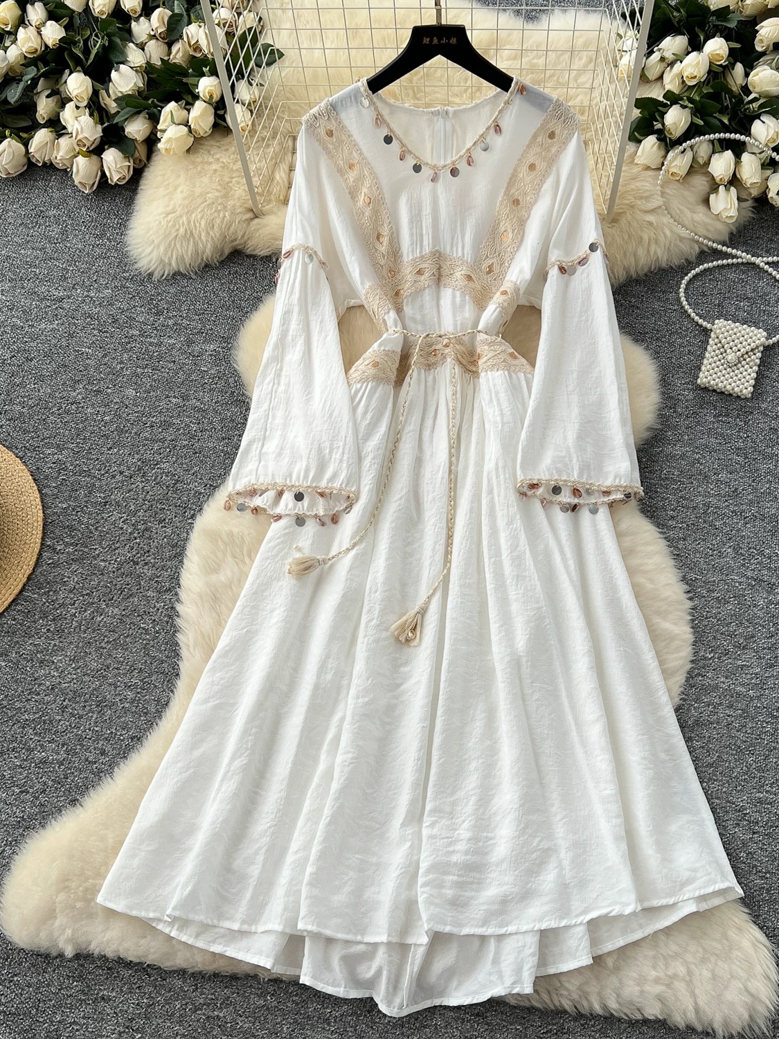 Fall leaves embroidery dress CD1636 image