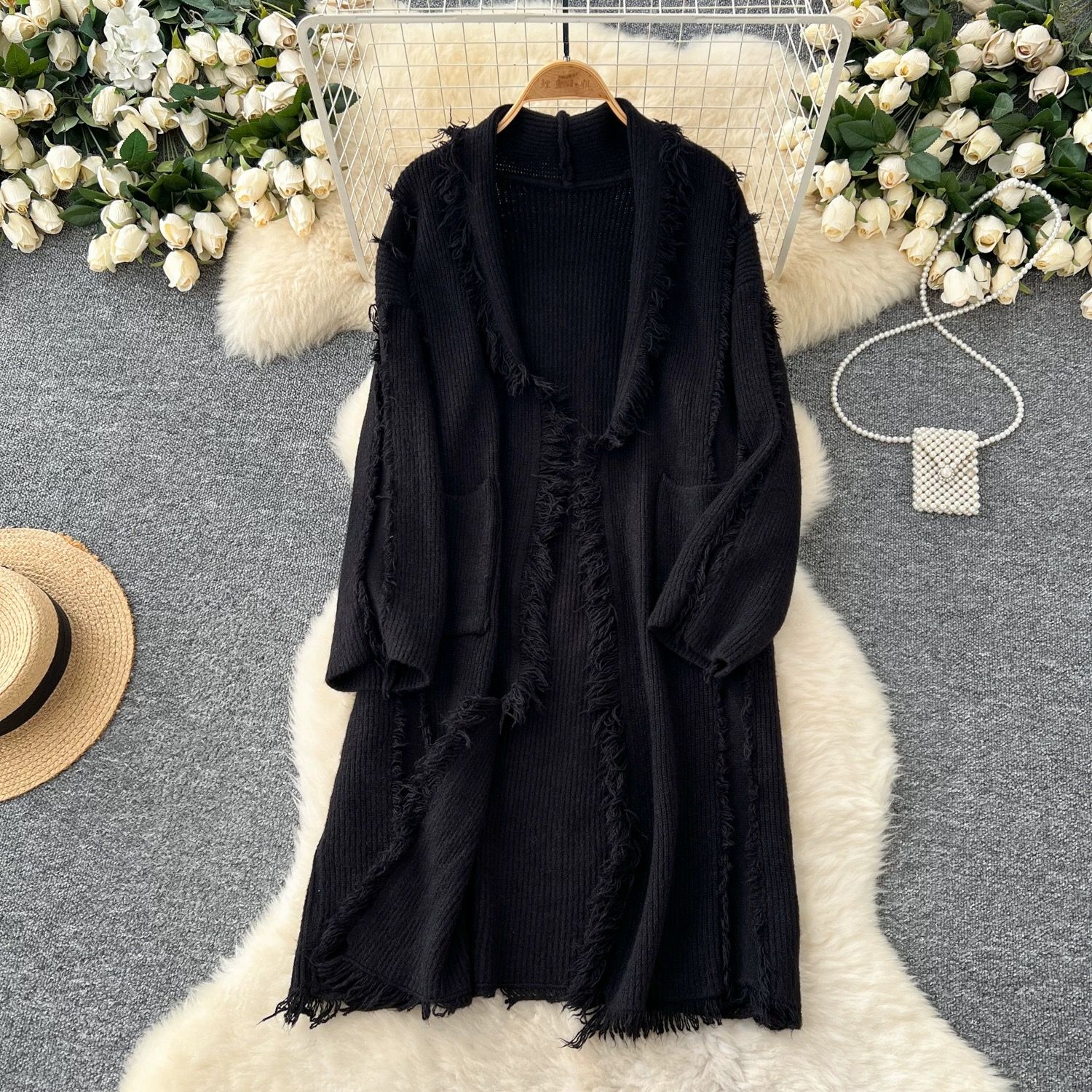 Too hot in summer knitted kimono KM128 image