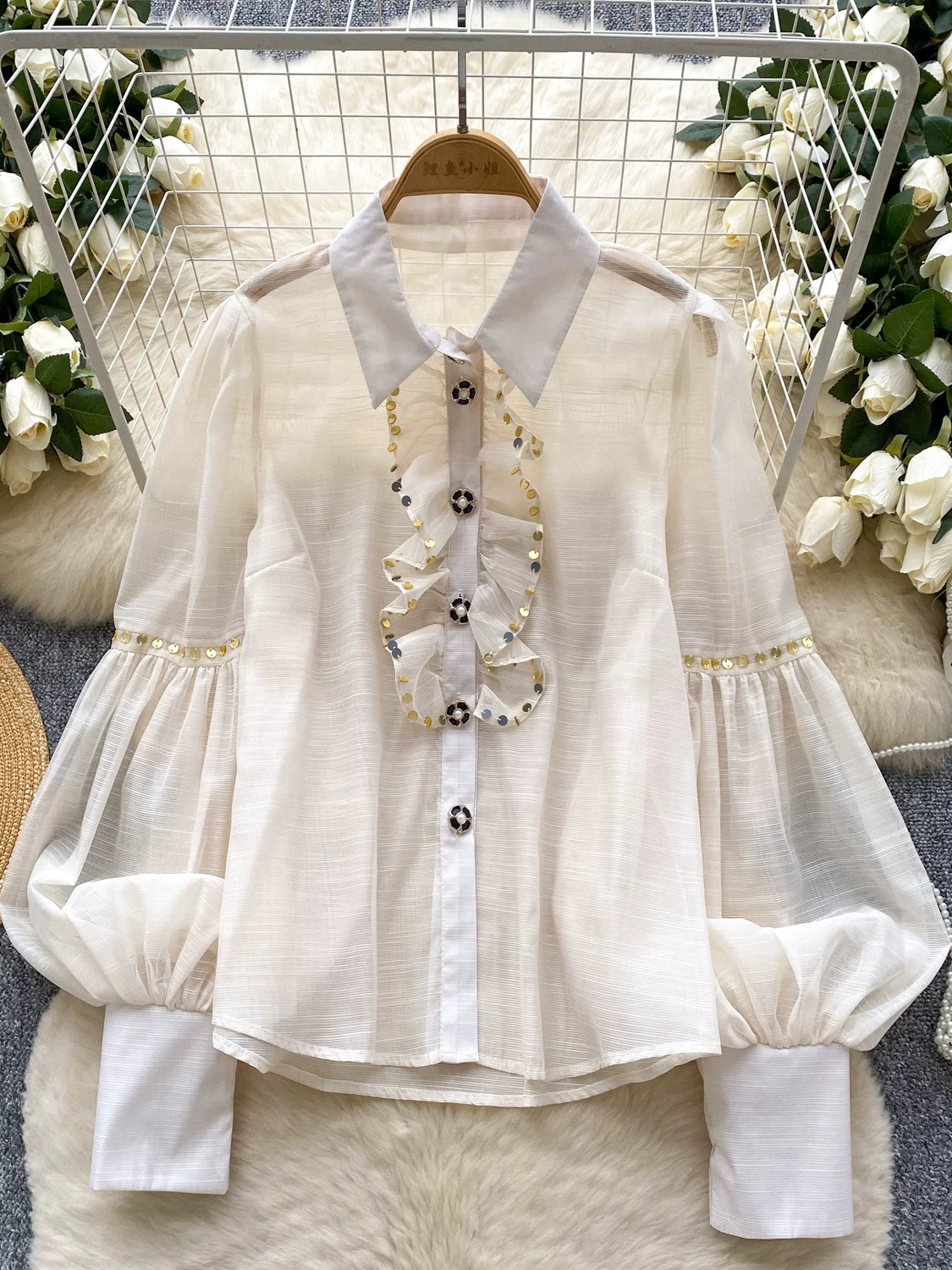 Crushing hearts Korean blouse BE377 image