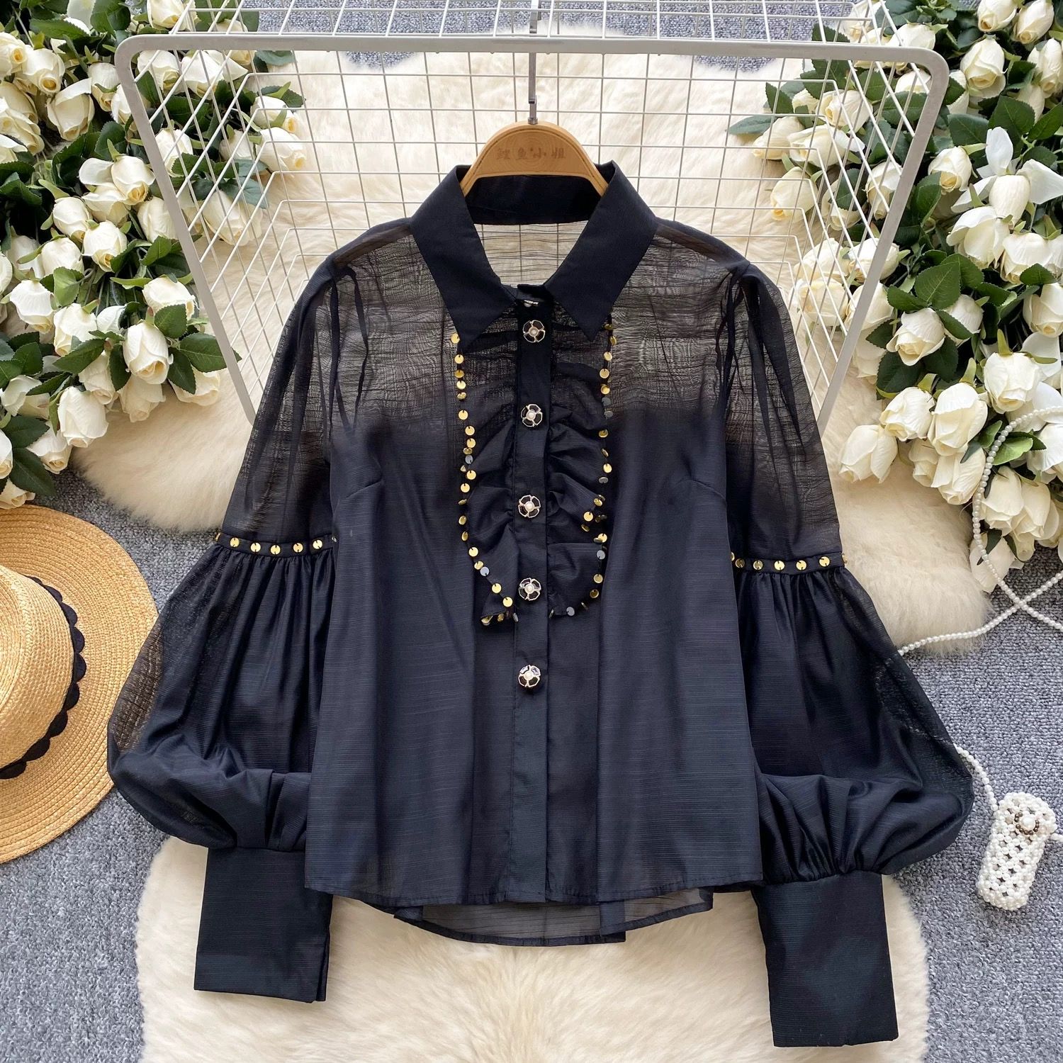 Crushing hearts Korean blouse BE377 image