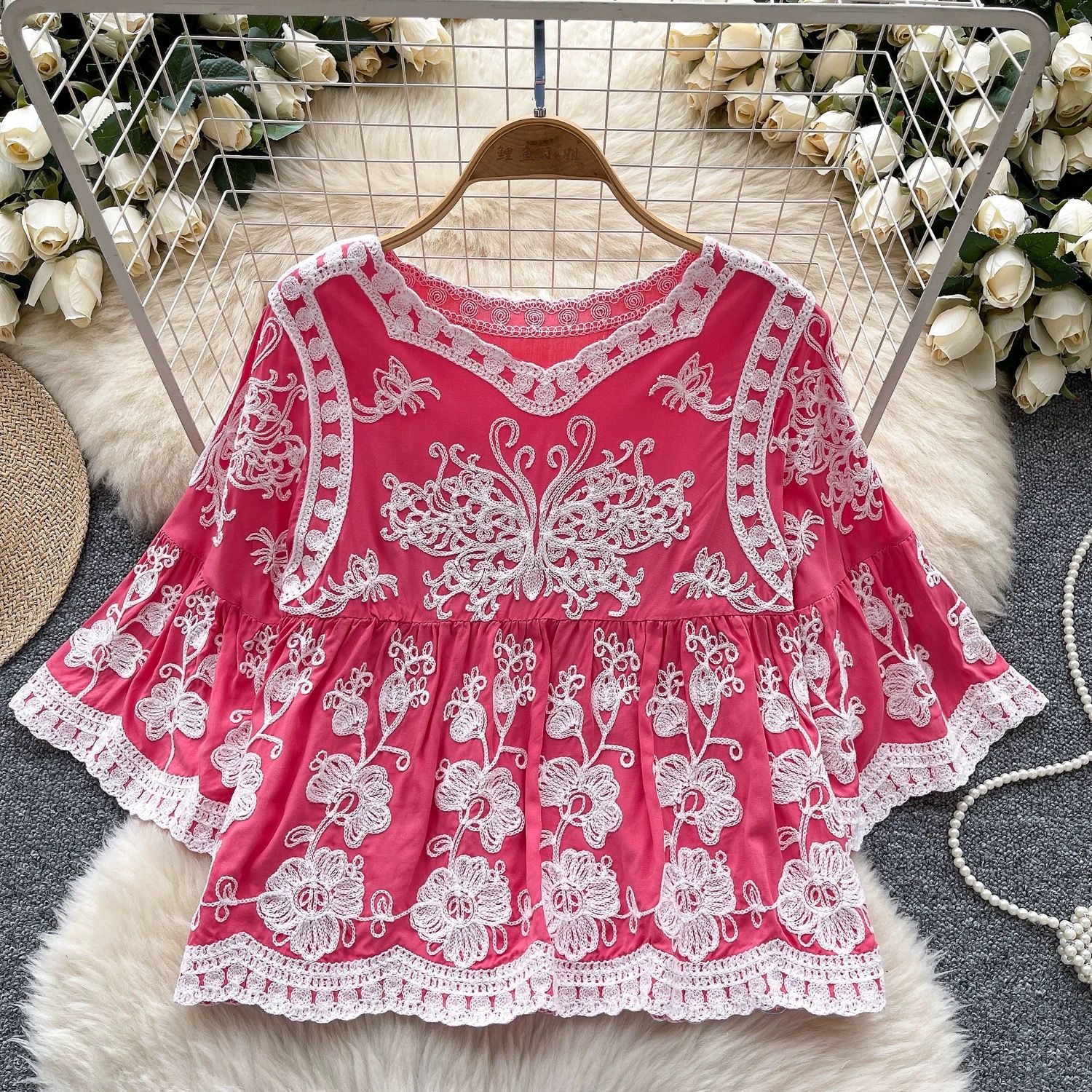 Your angel embroidery top CTO363 image