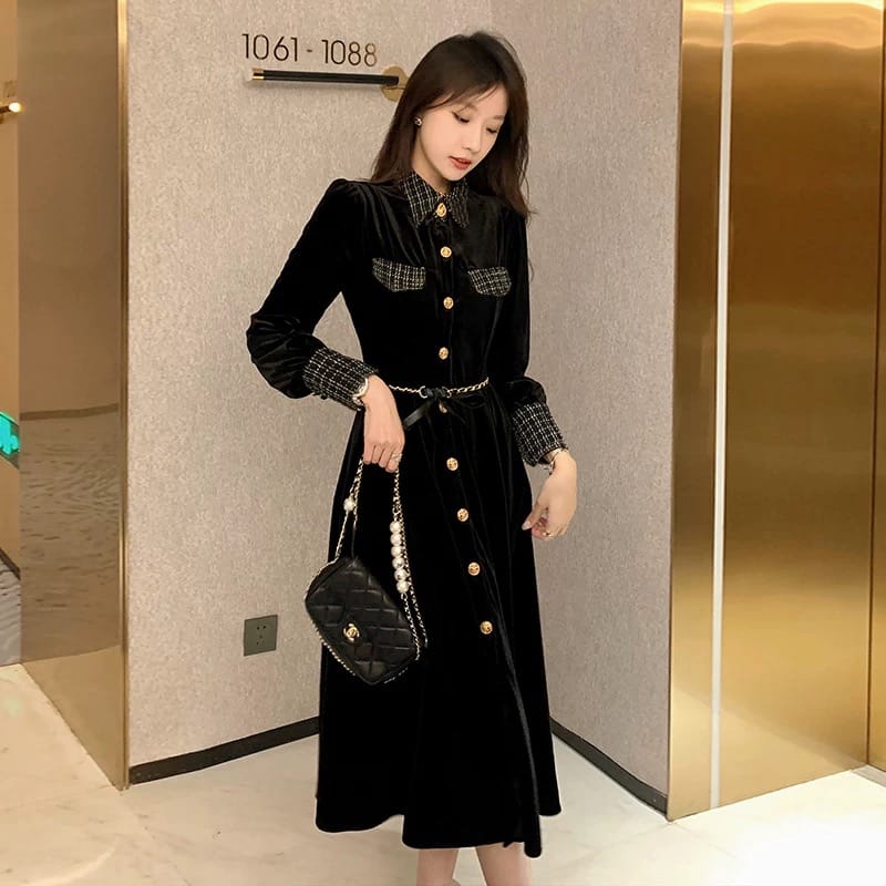 Which way to the wine velvet dress CD1936 image