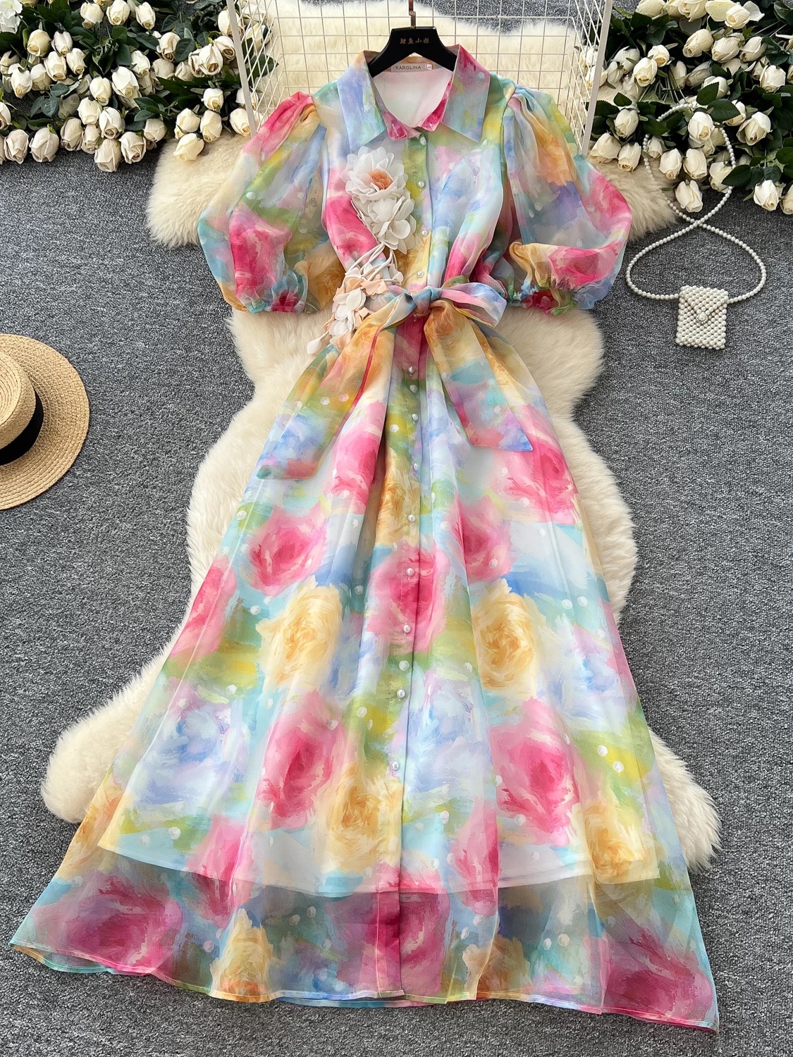 Know your worth print dress ED152 image