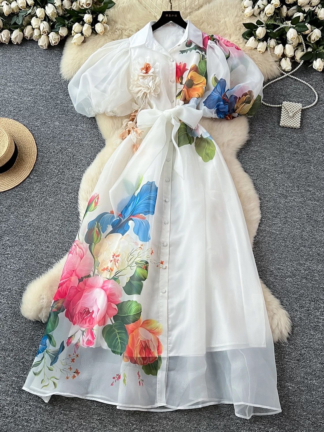 Fall in love with me royal print dress ED151 image