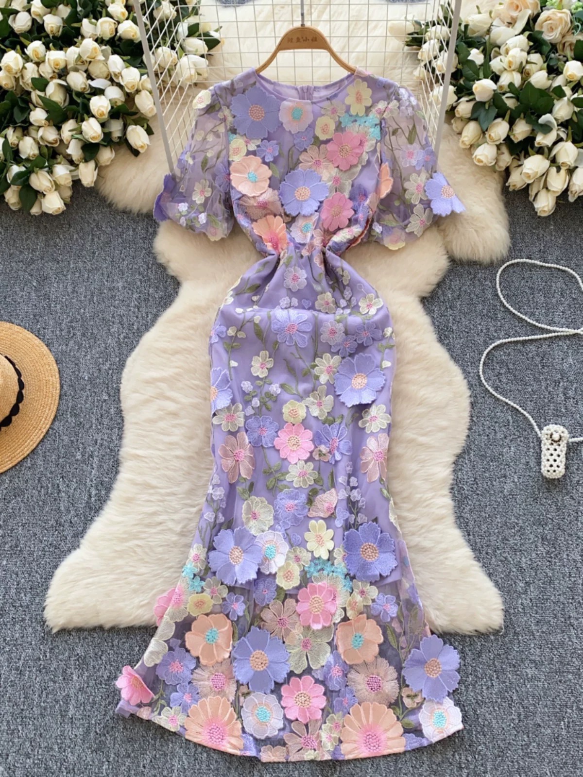 Floral woman dress EBC259 image