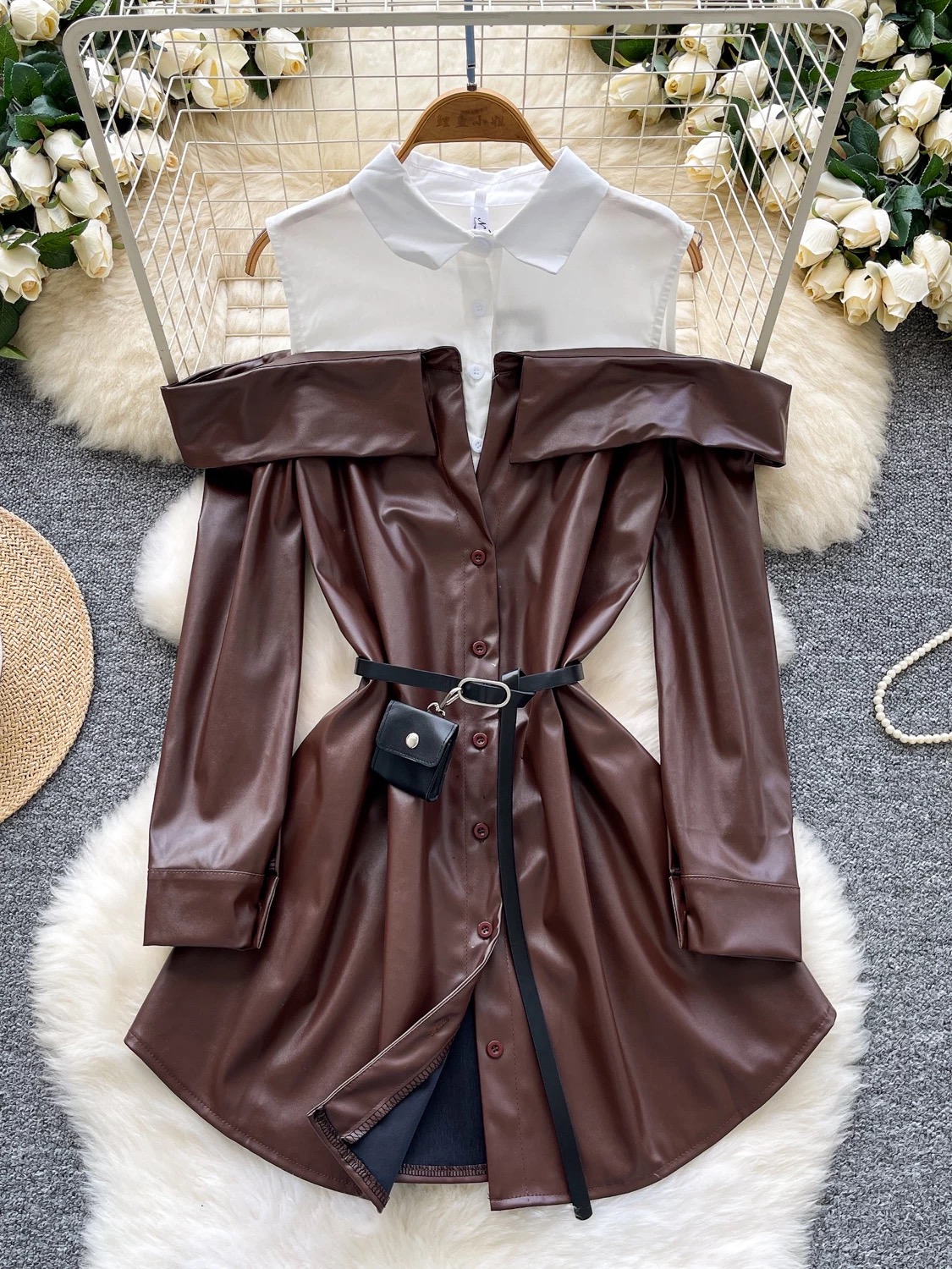 Born to slay leather shirt SH178 image