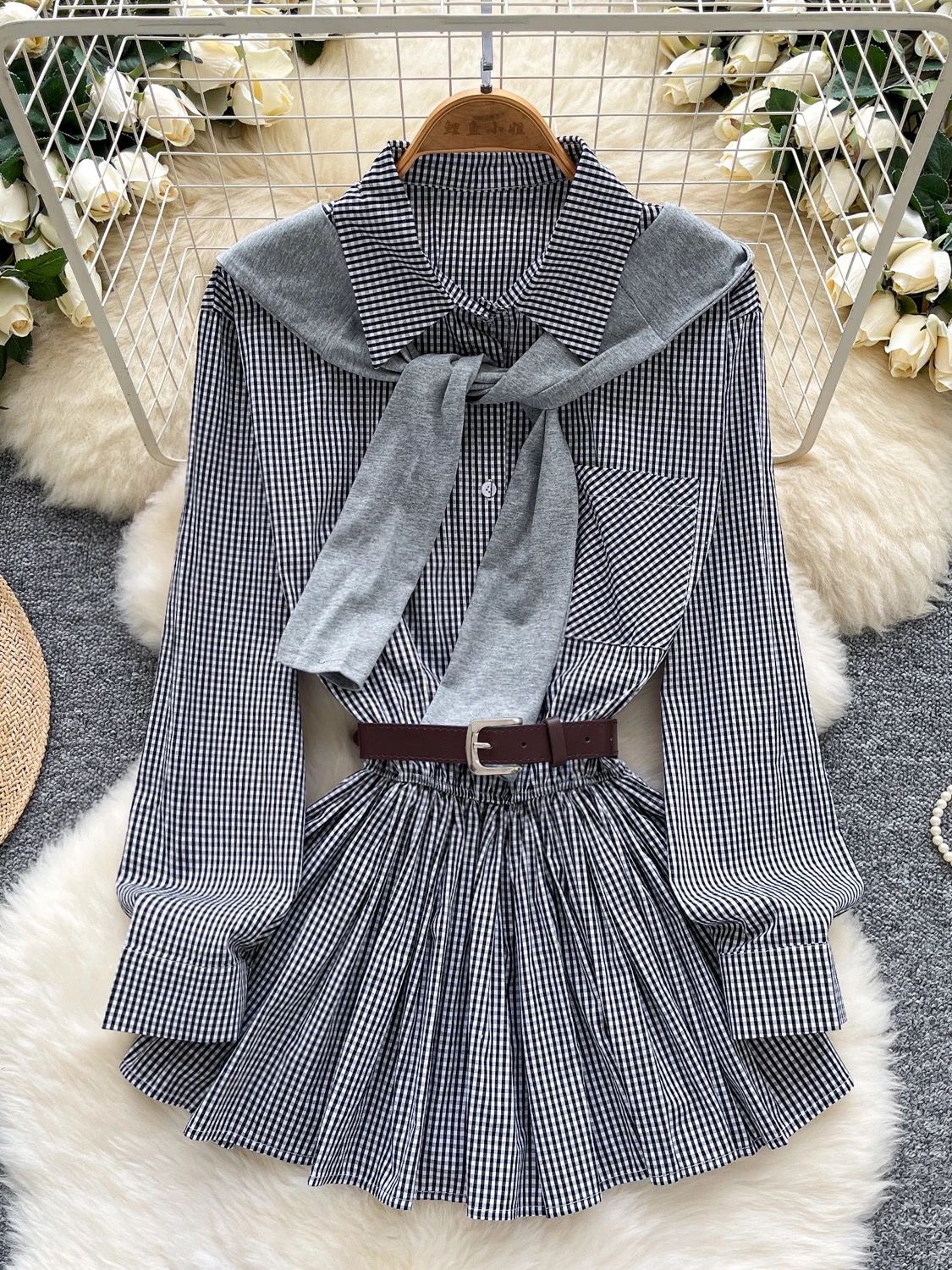 Infinite shine shirt dress & belt  SD164 image