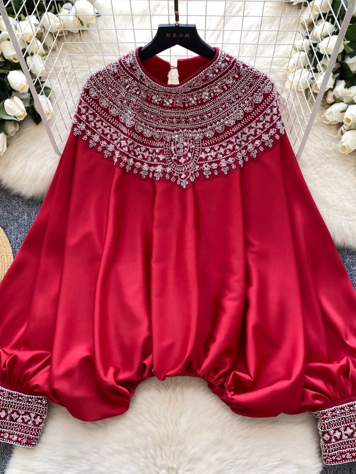 Sweet but sassy embellished blouse BE357 image