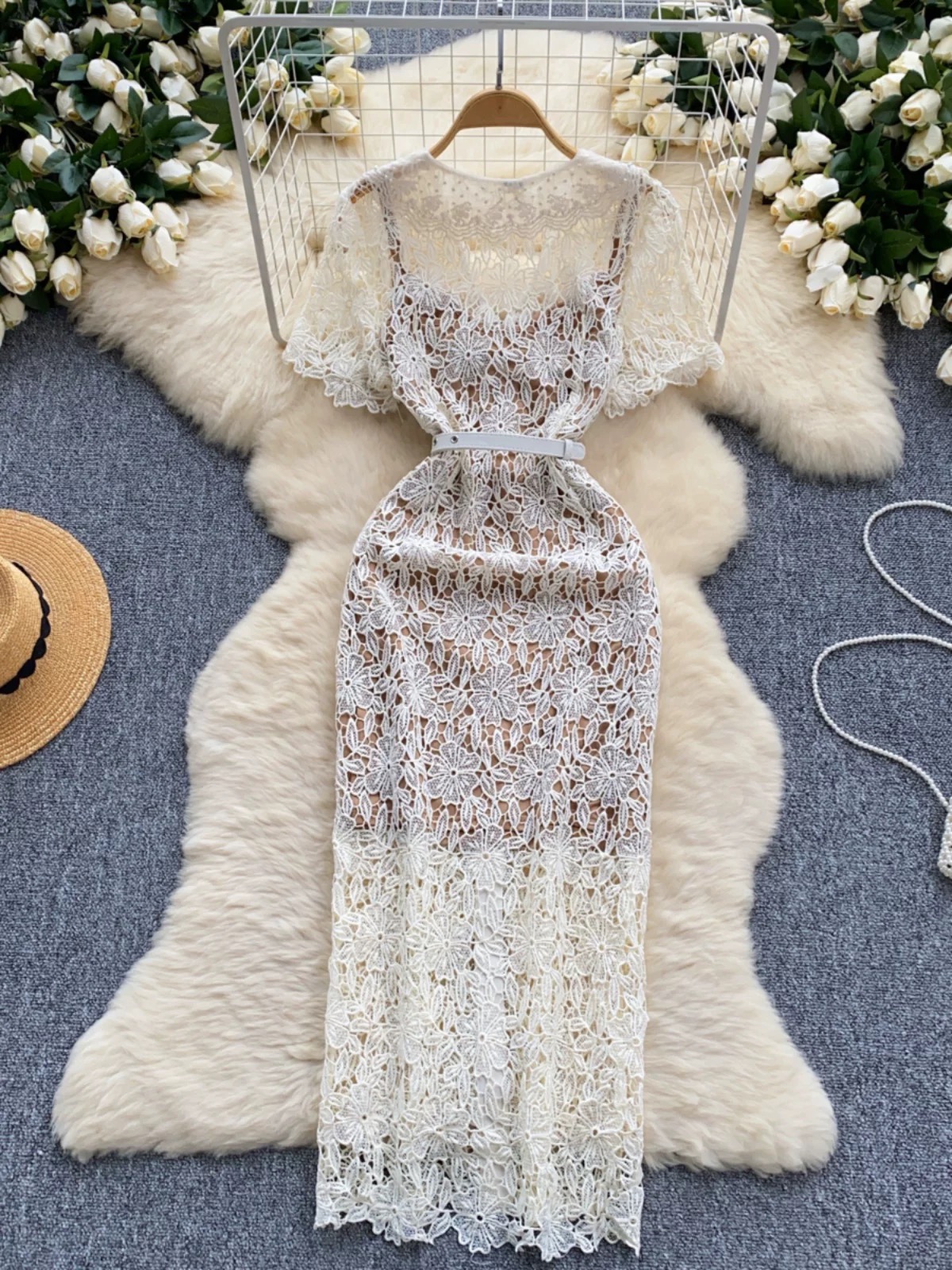 Unforgettable moments lace dress & camisole FD934 image