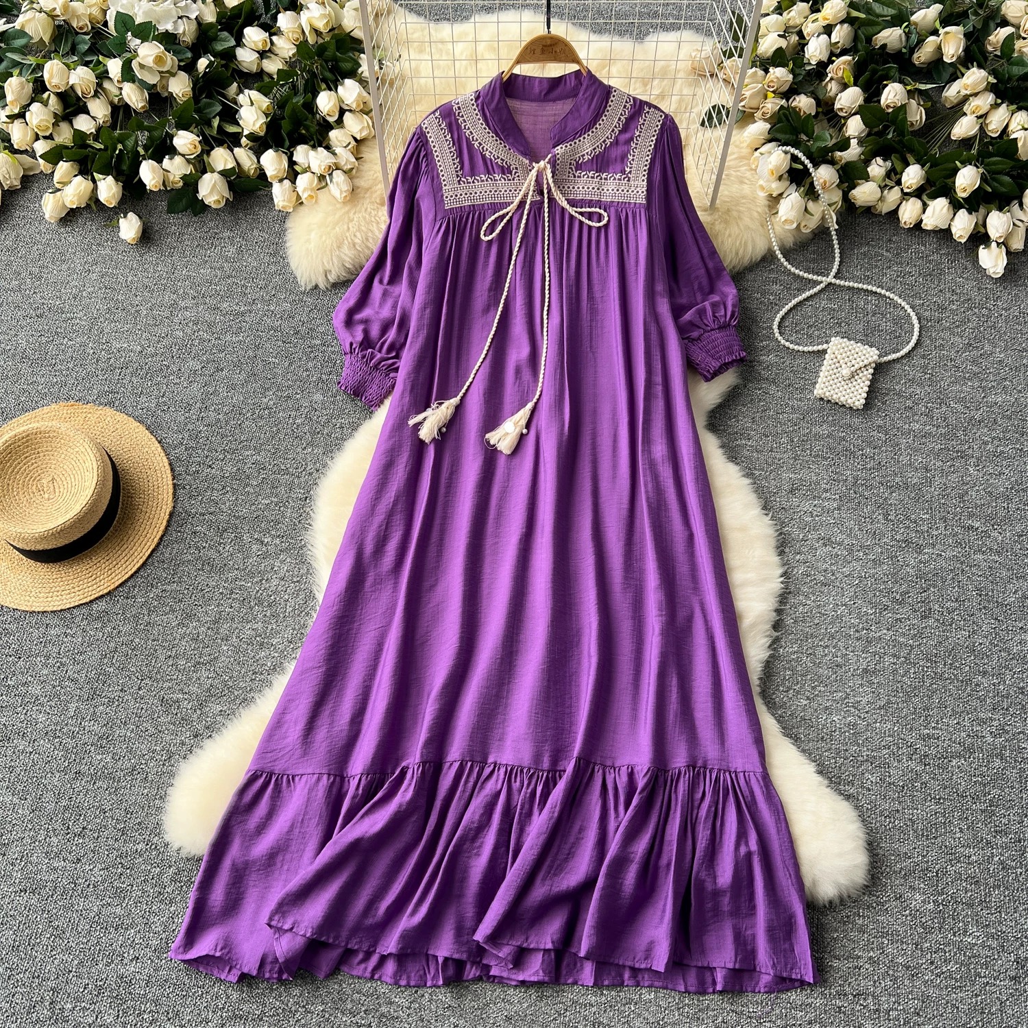 Full of color embroidery dress CD1646 image