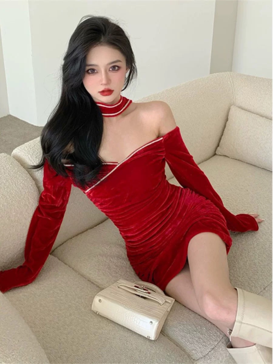 Face it again velvet dress CBC369 image