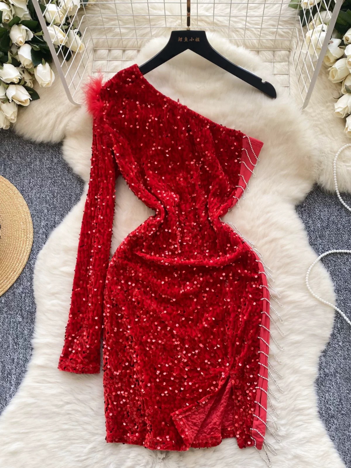 Over the loop disco party sequin dress EBC251 image