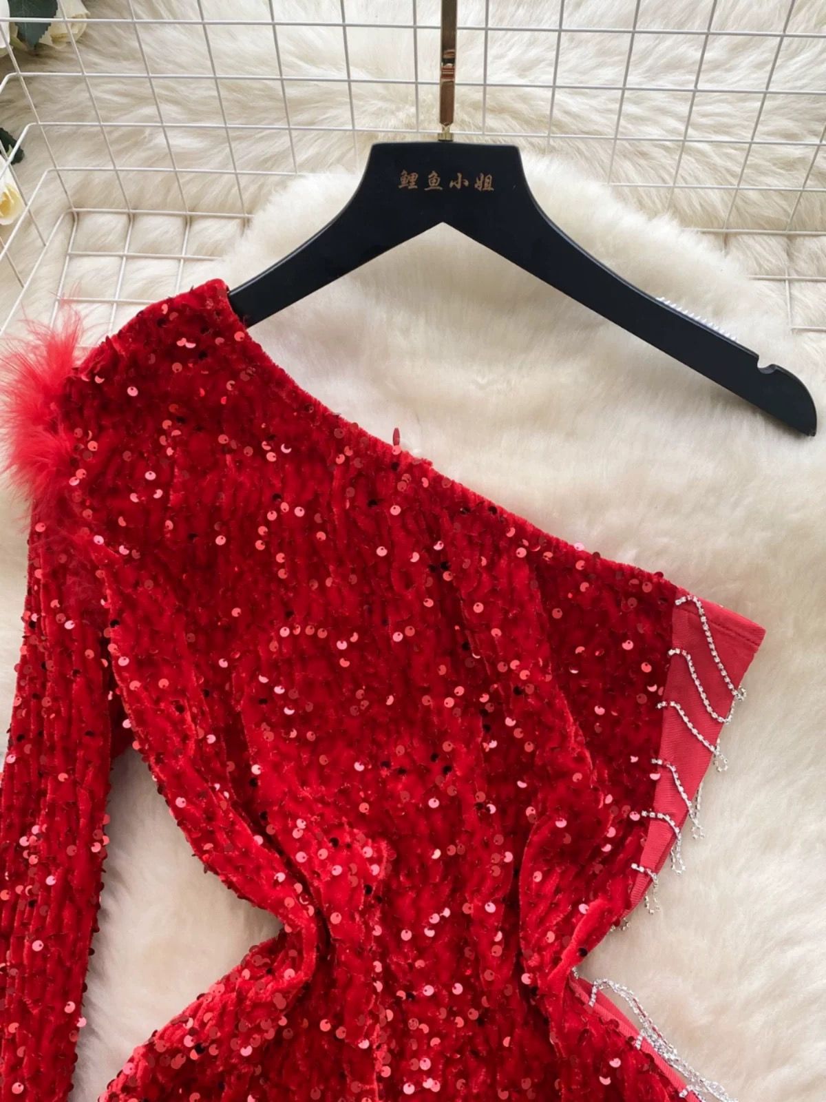 Over the loop disco party sequin dress EBC251 image